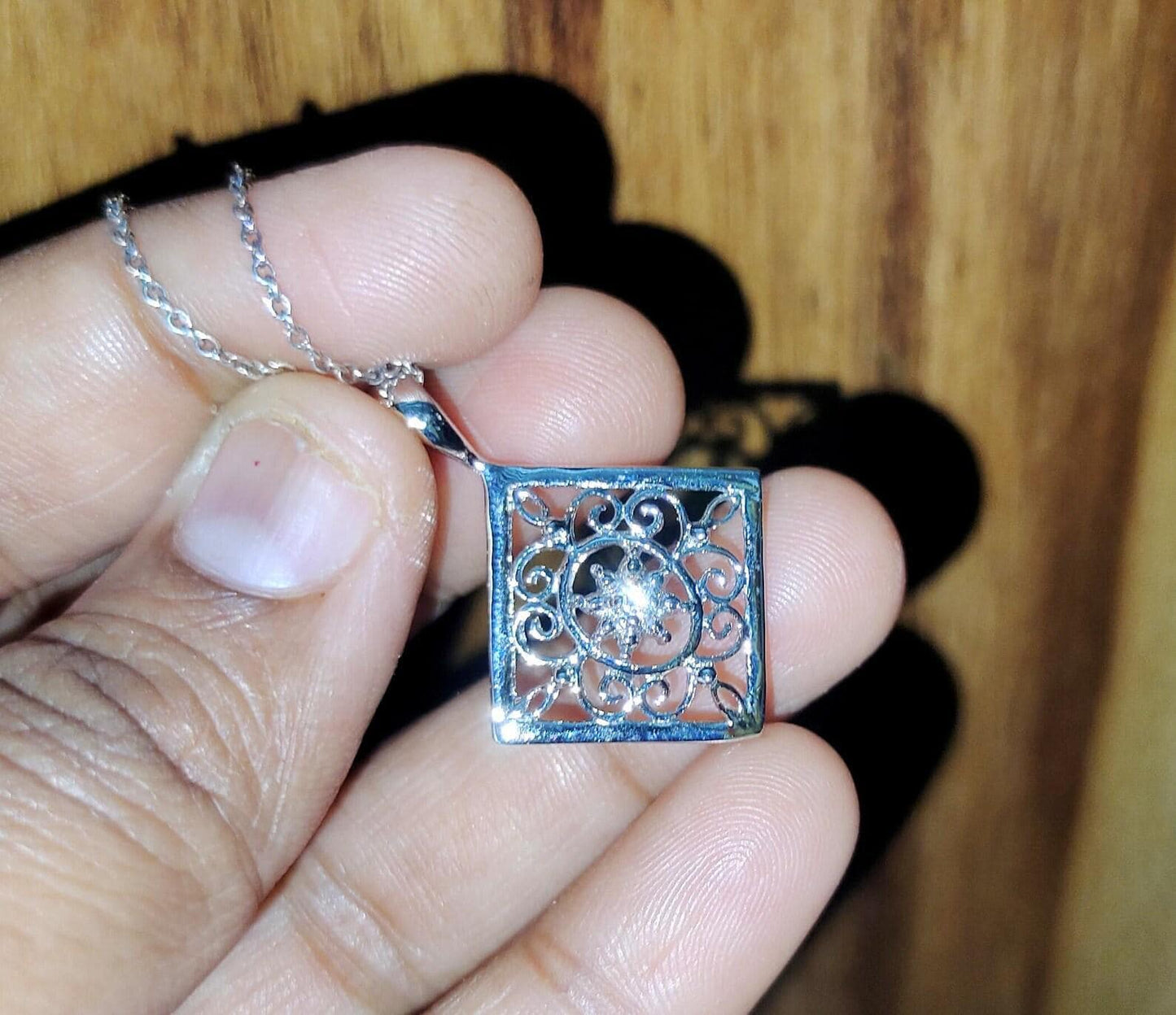 0.50Ct Diamond Pendant Round Cut Lab-Created Diamond Vintage Pendant 14K White Gold Finish 925 Silver Diamond Pendant Unisex Diamond Pendant