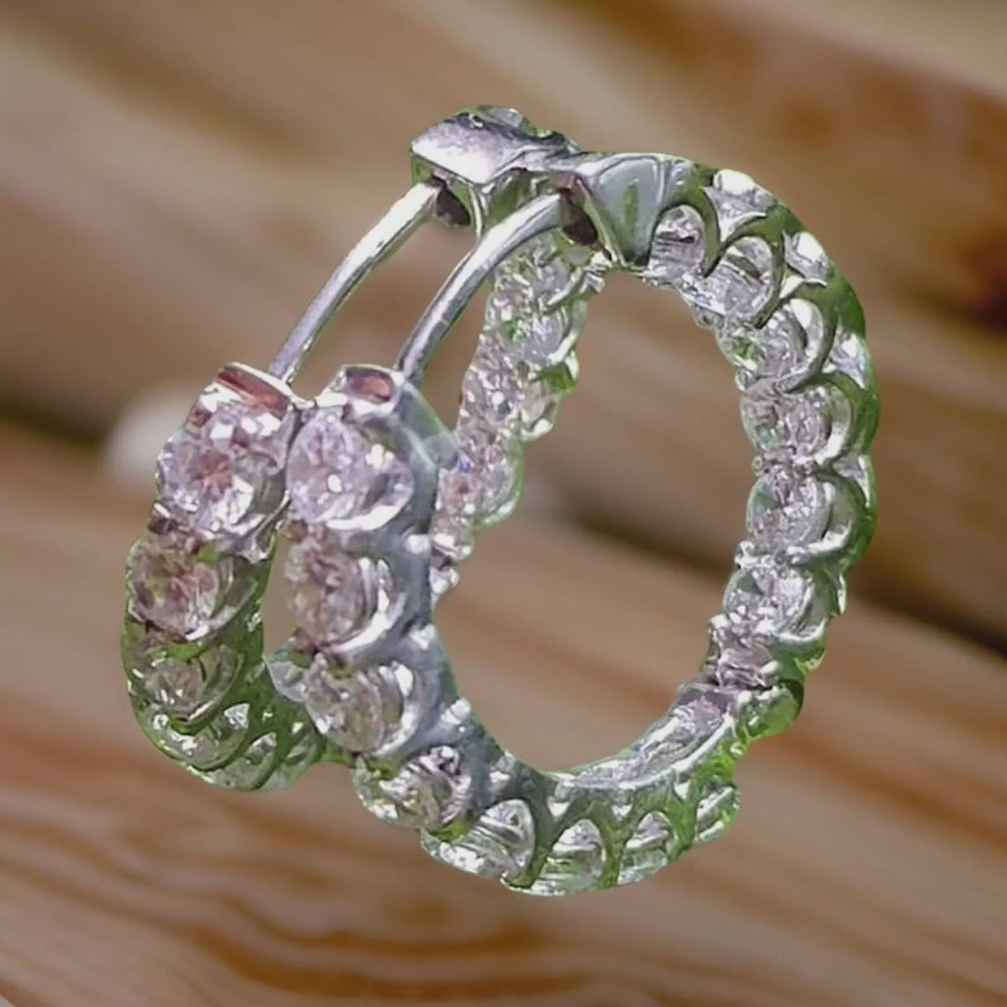 2Ct Round Cut Diamond Hoop Earring Simulated 14K White Gold Finish 925 Sterling Silver For Special Occasion, Birthday Gift, Daily Wear