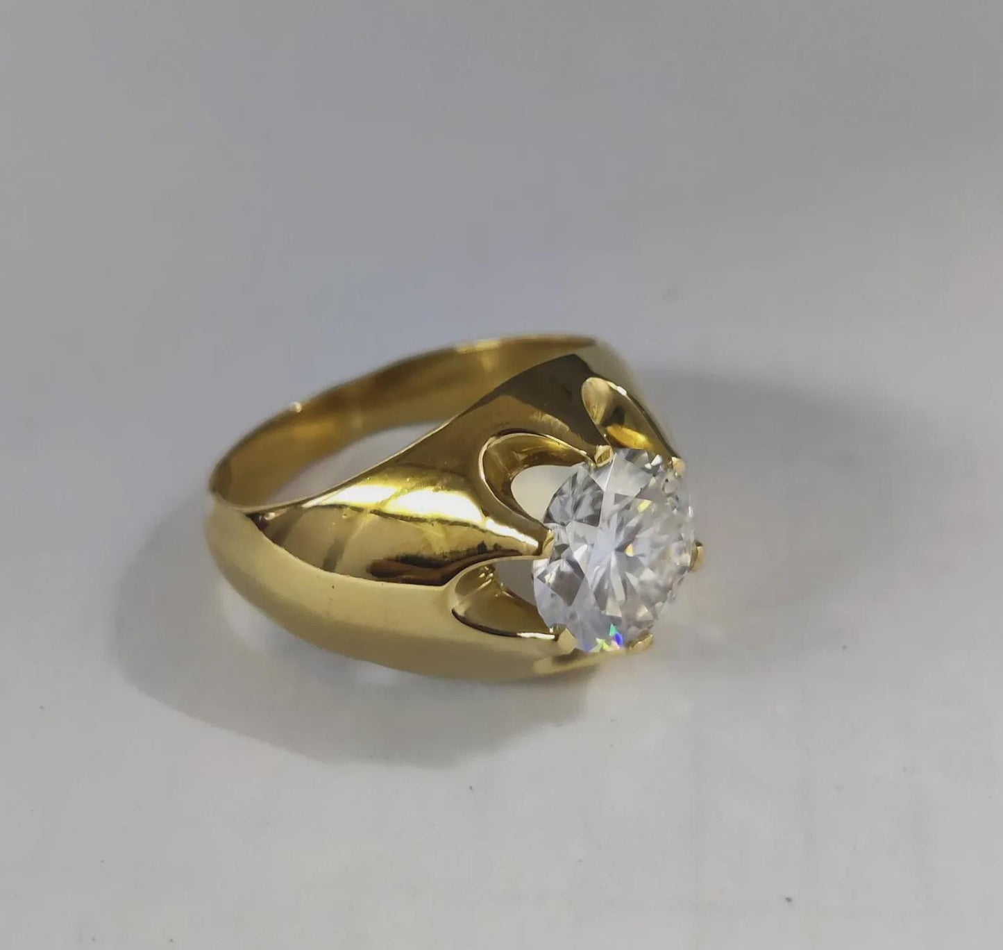 2Ct Round Cut Diamond Wedding Band Simulated Diamond Engagement Ring 14K Yellow Gold Finish Sterling Silver Anniversary Ring Birthday Gift