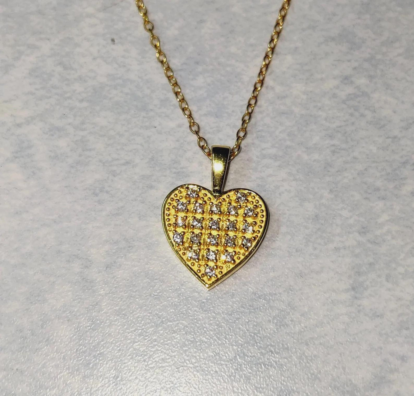 Diamond Heart Pendant Simulated Round Cut Pendant 14K Yellow Gold Plated Love Theme Pendant 925 Sterling Silver For Party Birthday