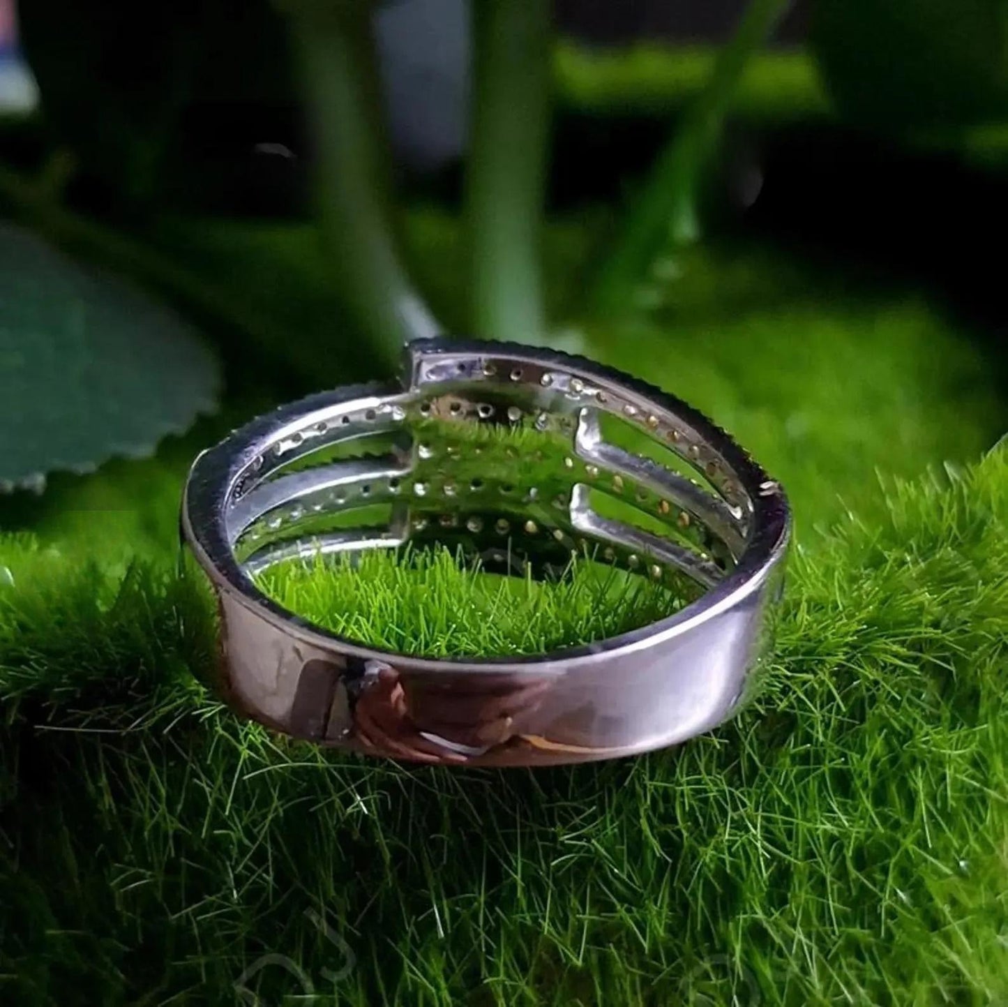 2Ct Round Cut Simulated Diamond Engagement Band Ring Bypass Wedding Ring Anniversary Ring 14K Two Tone Gold Plated 925 Sterling Silver