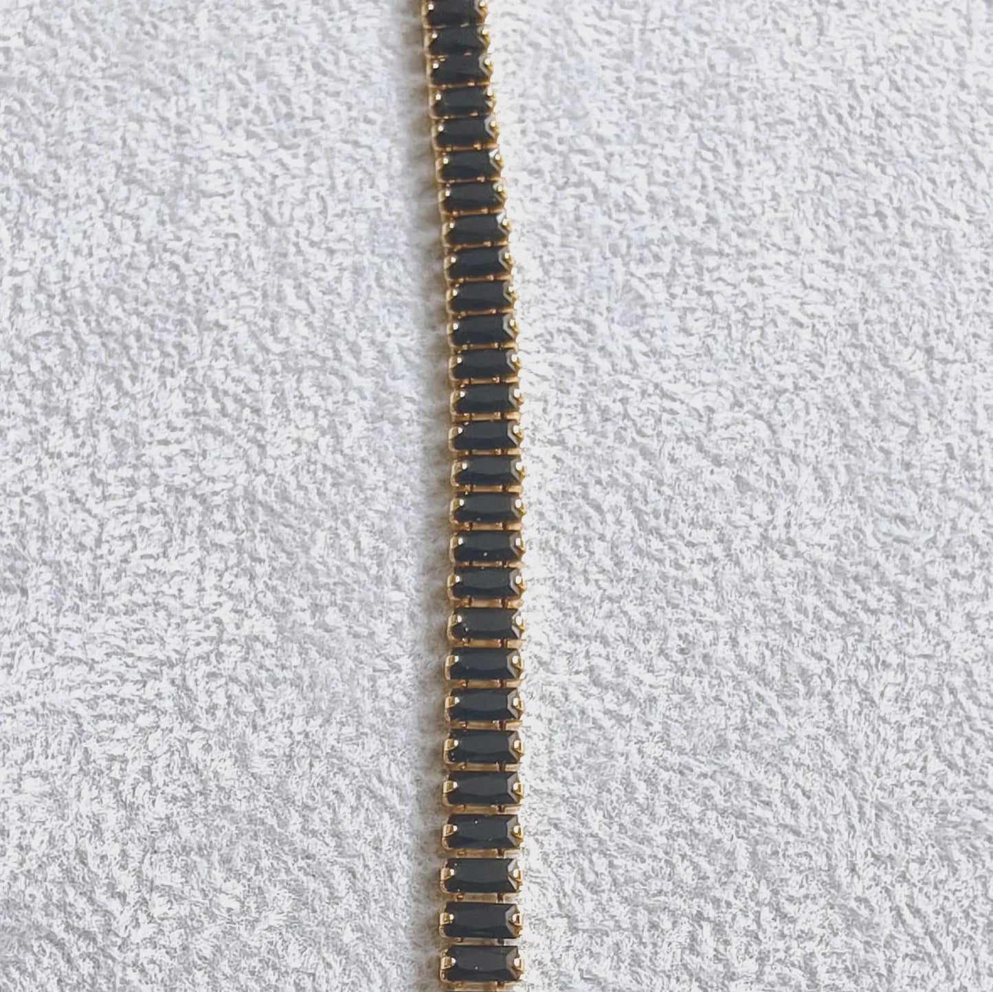 12Ct Baguette Cut CZ Black Diamond Lab-Created Spinel Tennis Bracelet 14K Yellow Gold Plated Diamond Bracelet Size 7.5" Inch 925 Silver