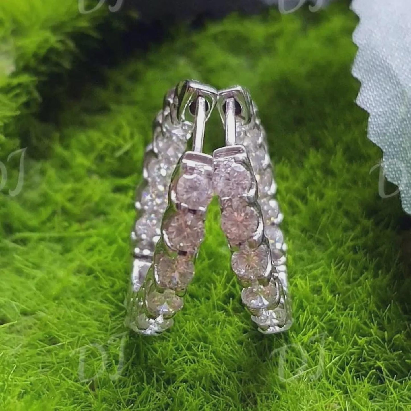 2Ct Round Cut Diamond Hoop Earring Simulated 14K White Gold Finish 925 Sterling Silver For Special Occasion, Birthday Gift, Daily Wear