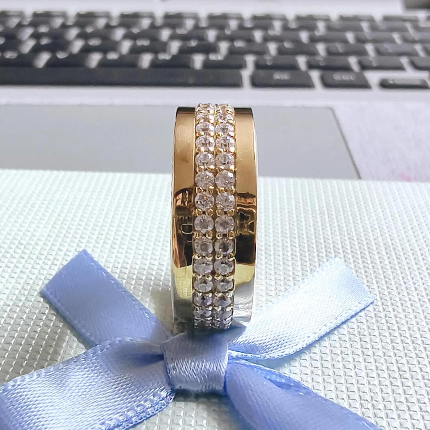 2Ct Round Cut Diamond Full Eternity Band Engagement Ring Prong 14K Yellow Gold Finish 925 Sterling Silver Gift For Wedding Birthday Gift 925