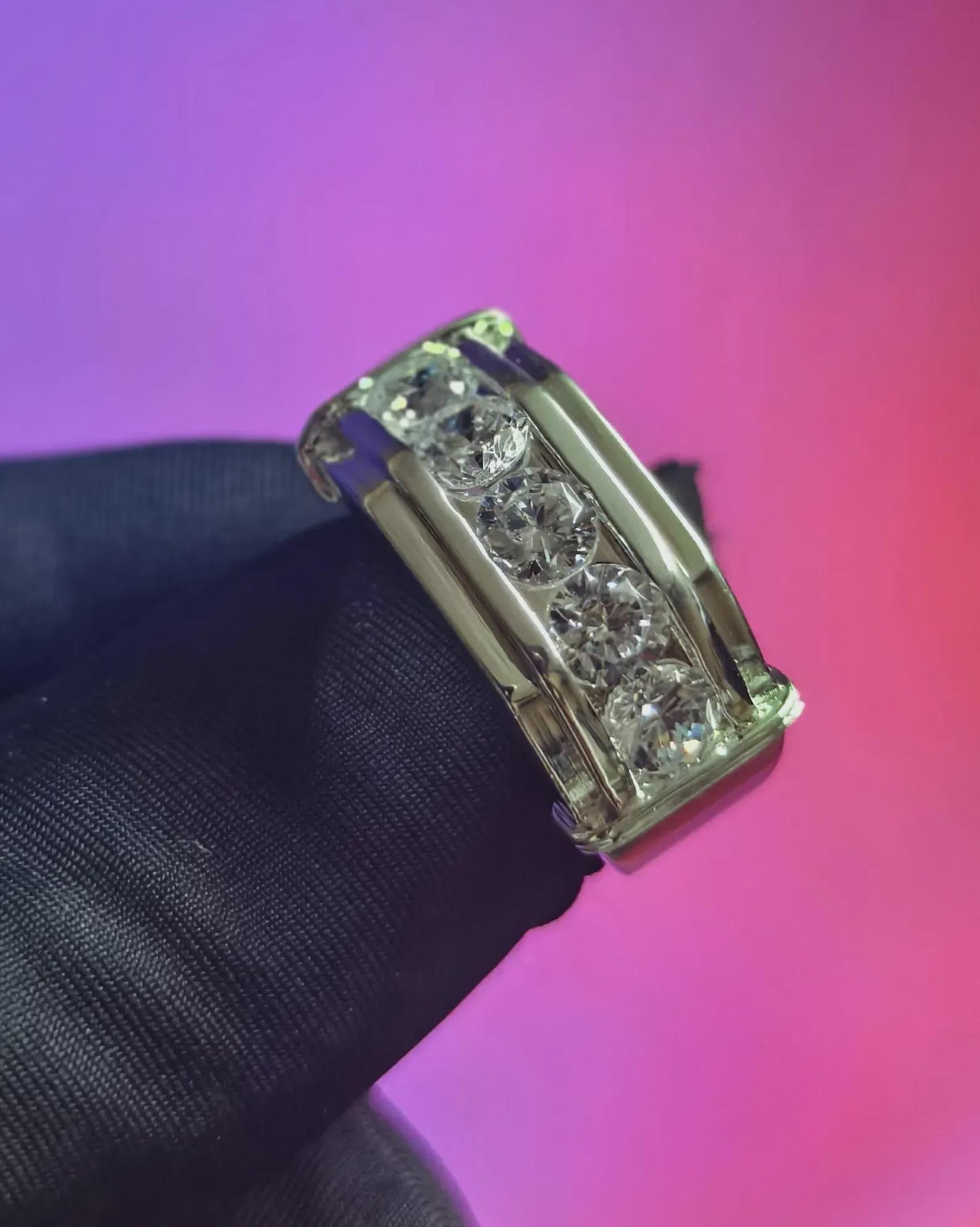 2Ct Moissanite Anniversary Band Ring Round Cut 14K White Gold Plated 925 Silver, Engagement Band Ring, For Wedding Ring