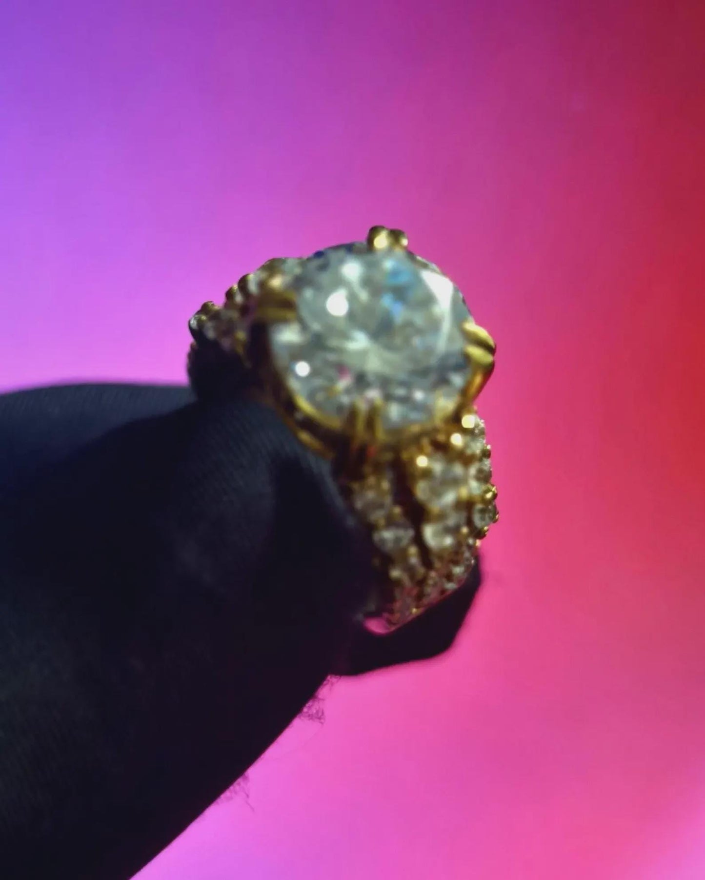 2Ct Round Cut Lab Created Diamond Solitaire Prong Setting Ring Round Cut 14K Yellow Gold Plated 925 Silver, Anniversary Ring, Wedding Gift