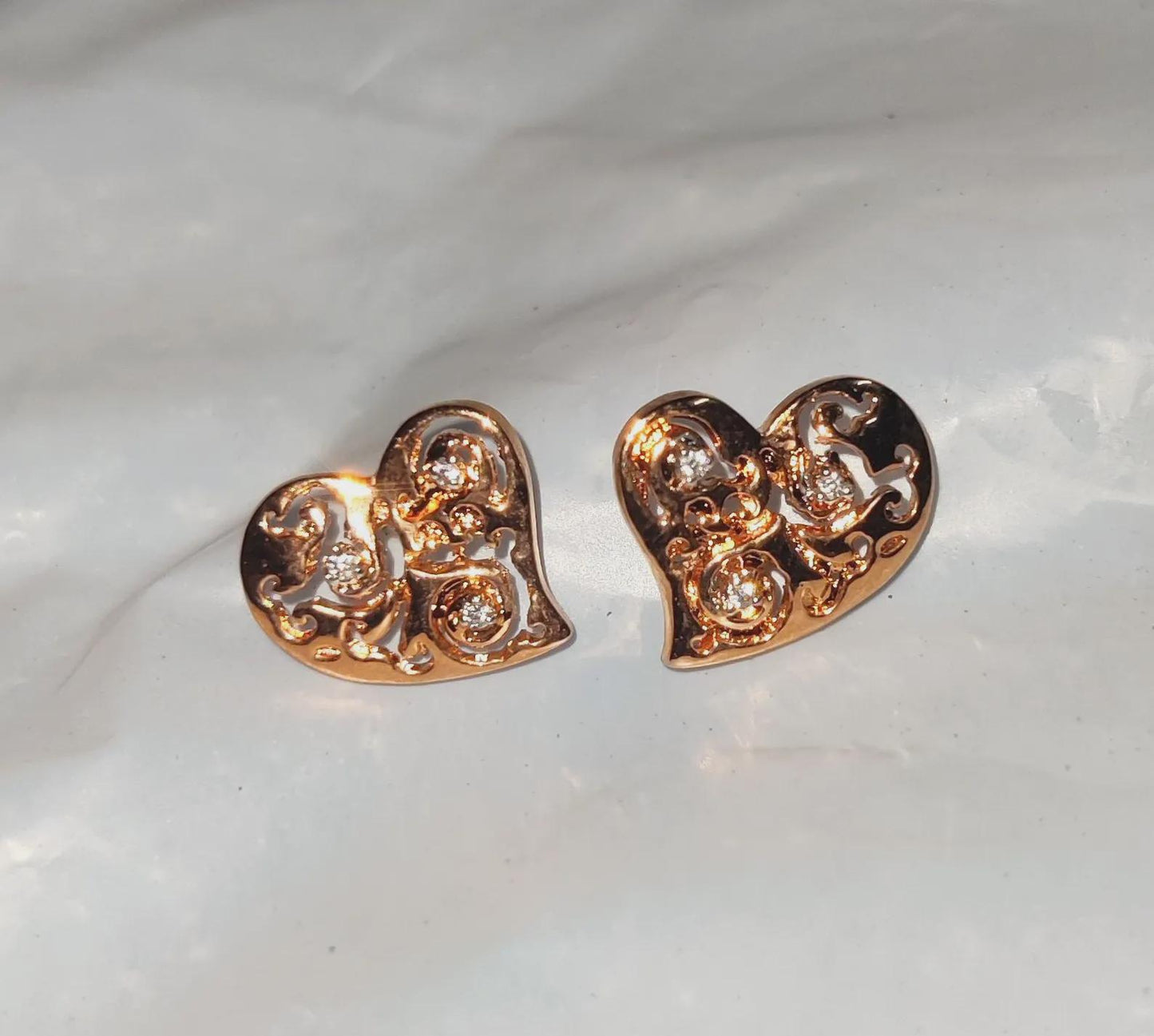 1.50Ct Diamond Stud Earrings VVS1 Diamond Cluster Heart Stud Earrings 14K Rose Gold Finish 925 Silver Stud Earrings Push Back Stud