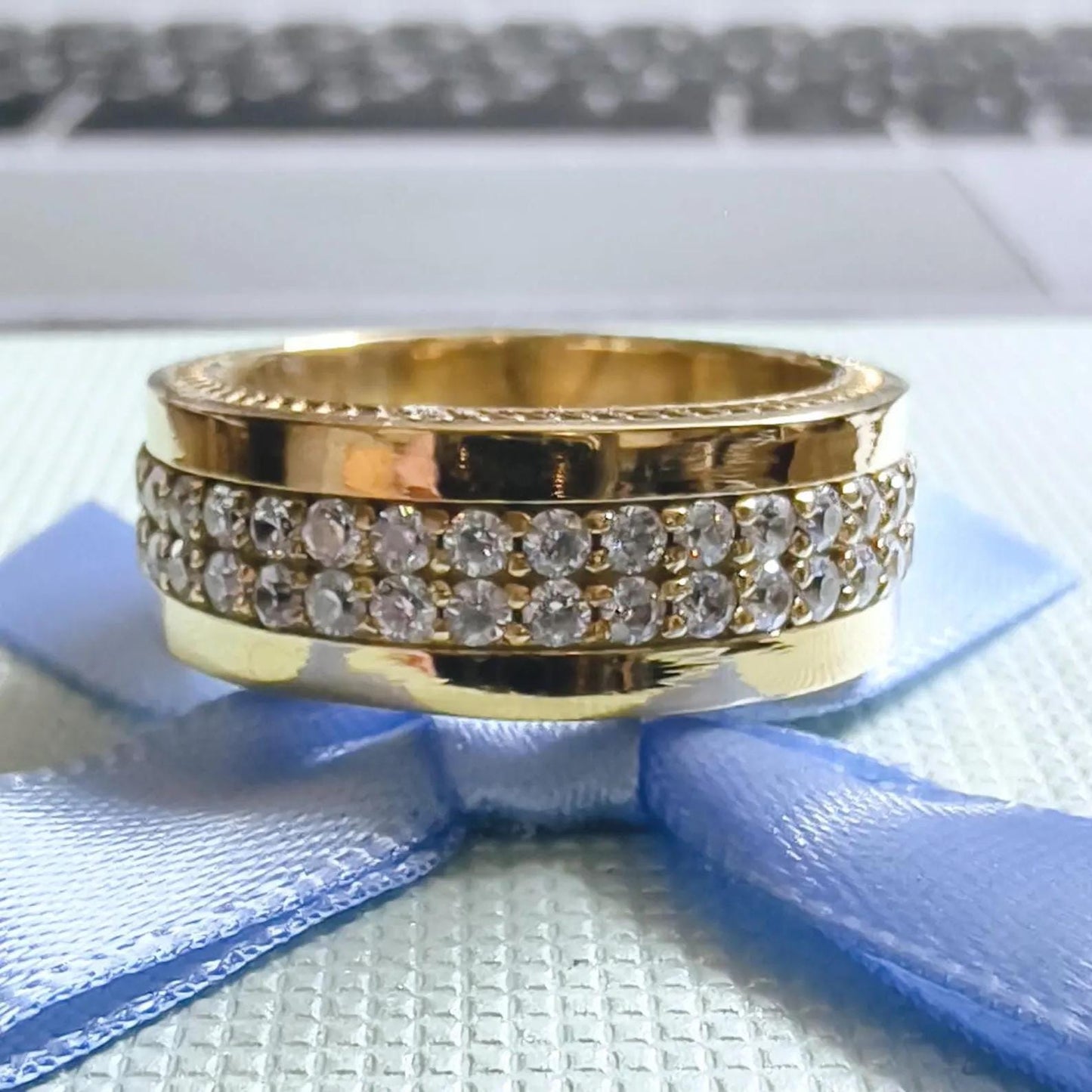 2Ct Round Cut Diamond Full Eternity Band Engagement Ring Prong 14K Yellow Gold Finish 925 Sterling Silver Gift For Wedding Birthday Gift 925