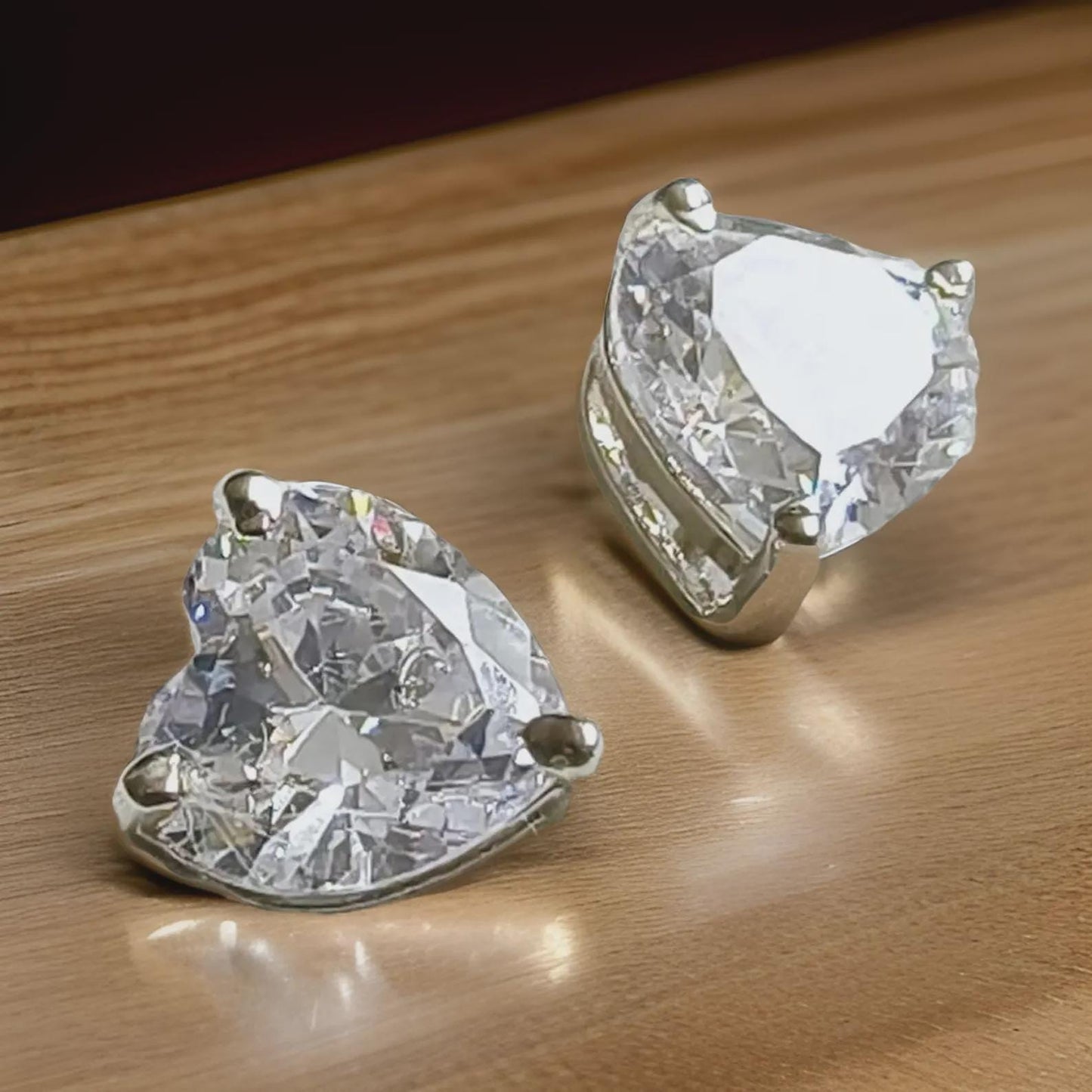 4Ct Heart Cut Moissanite Solitaire Stud Earrings 14K White Gold Finish 925 Silver Stud Earrings. Women Earrings, Gift for Her