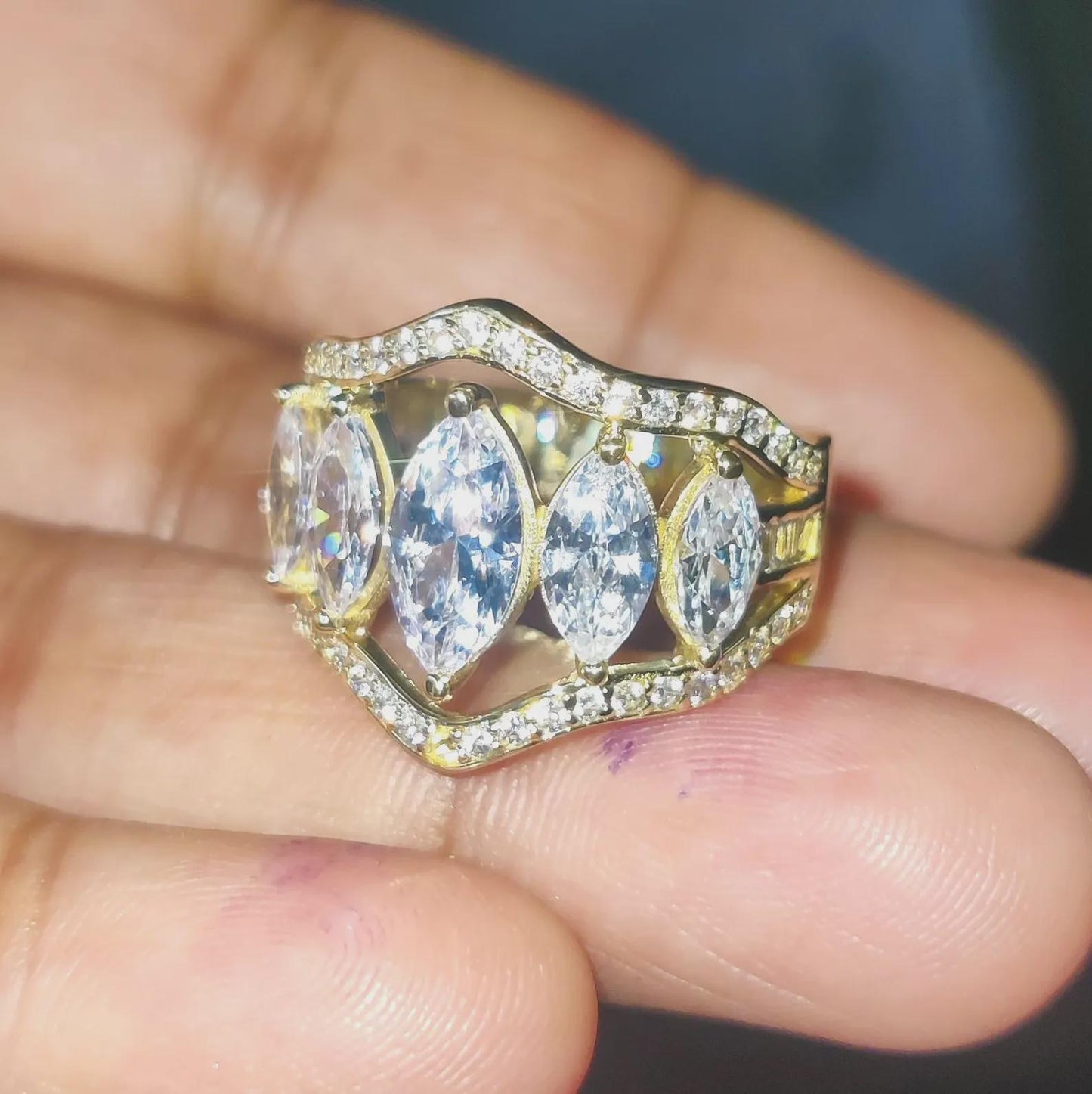 2Ct Marquise Cut Diamond Engagement Wedding Anniversary Women's Ring 14K Yellow Gold Over Engagement Ring Diamond Wedding Ring