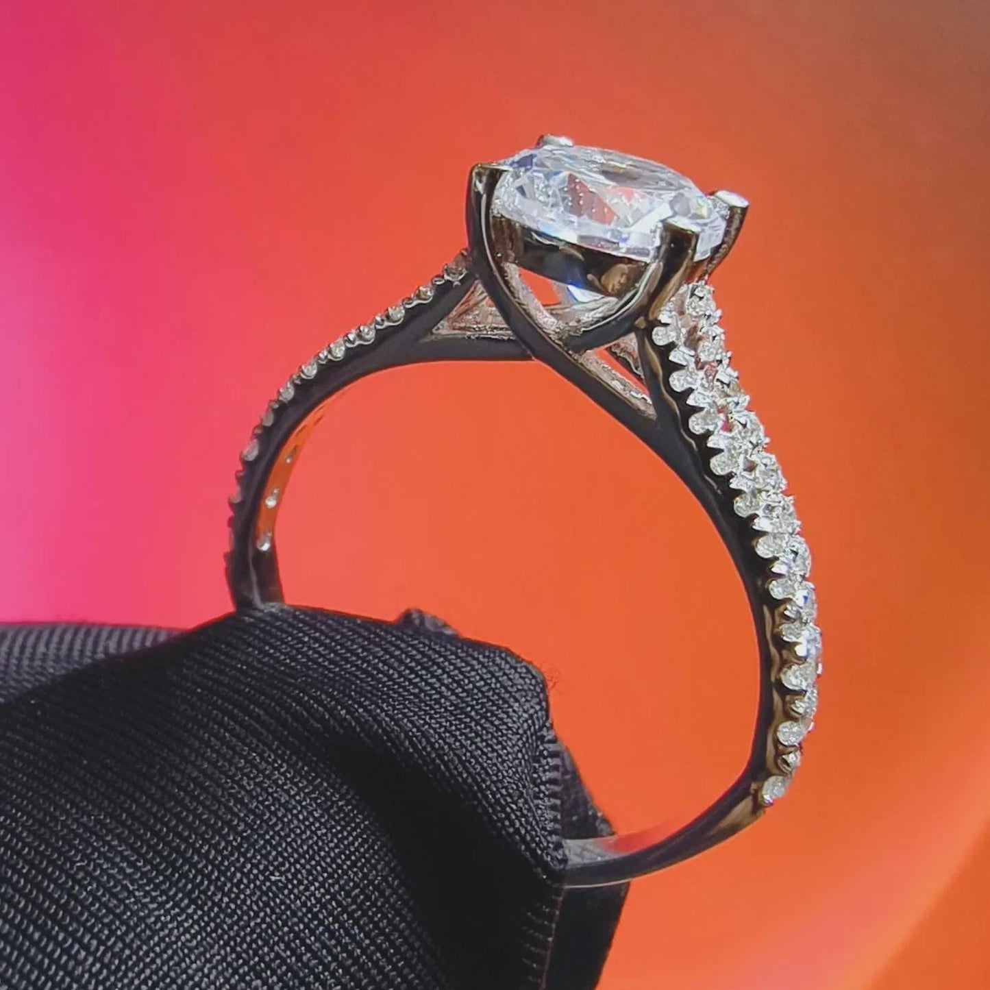 2Ct Round Cut Simulated White Diamond Wedding Engagement Anniversary Ring 14k White Gold Plated- 925 Silver, Gift for Her