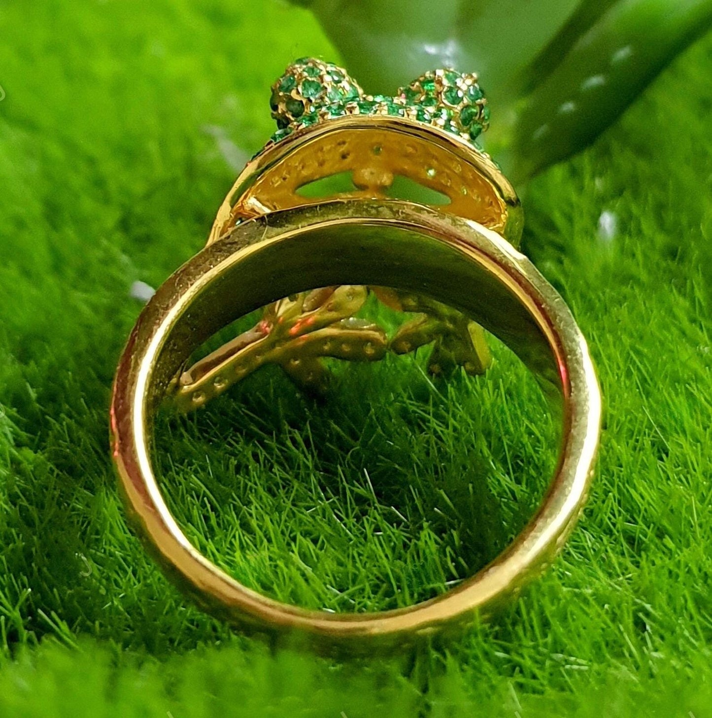 2Ct Round Cut Red Ruby and Emerald Frog Animal 14K Yellow Gold Finish Engagement Anniversary Ring, Birthday Gift, Ring For Her