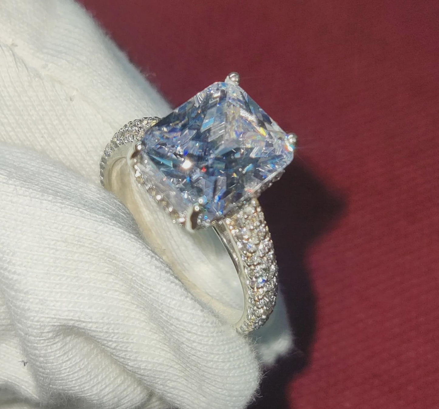 2.50Ct Emerald Cut Simulated Diamond Solitaire Engagement Anniversary Ring 14K White Gold Finish 925 Sterling Silver Wedding Gift For her