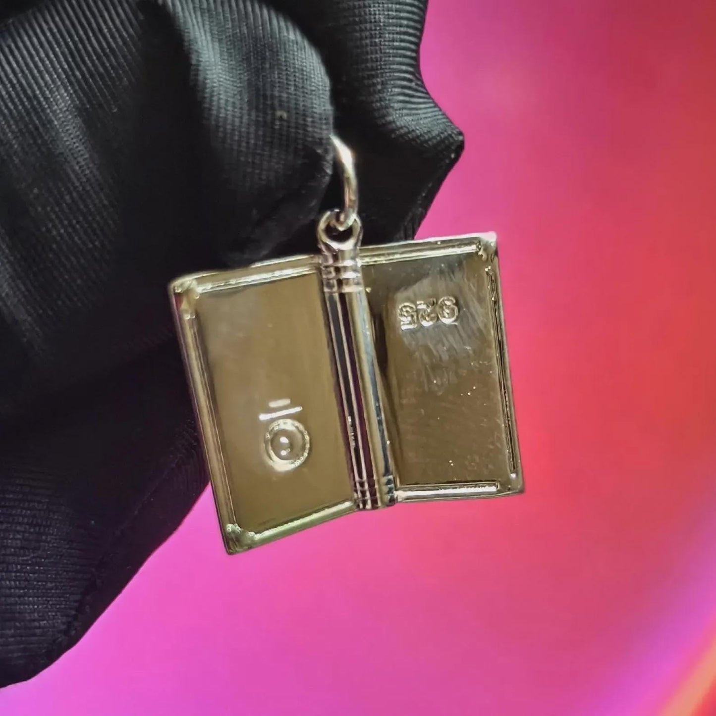 Pendant Open Book Pendant Necklace 14K White Gold Plated 925 Sterling Silver, Book Pendant, Note Book Pendant, For Birthday Or Party Wear