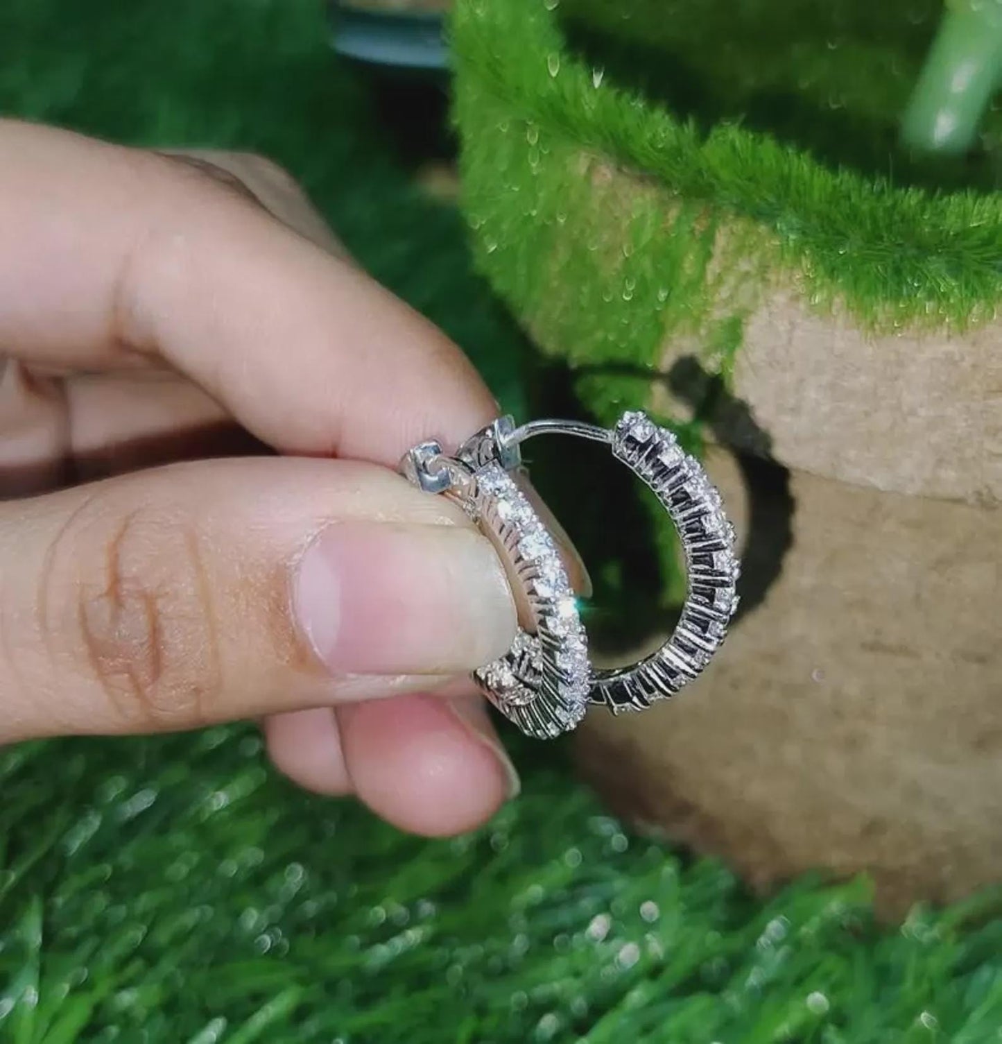 1.50Ct Round Cut Diamond Hoop Earring Simulated 14K White Gold Finish 925 Sterling Silver For Special Occasion, Birthday Gift, Daily Wear