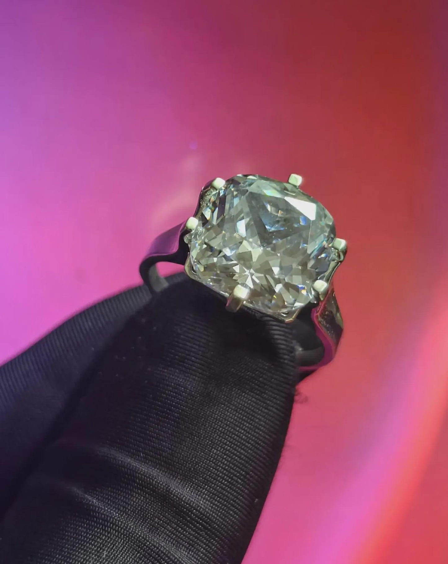 Moissanite Solitaire Prong Setting Ring Lab Created 14K White Gold Plated 925 Sterling Silver, Ring, For Wedding Engagement Anniversary Gift