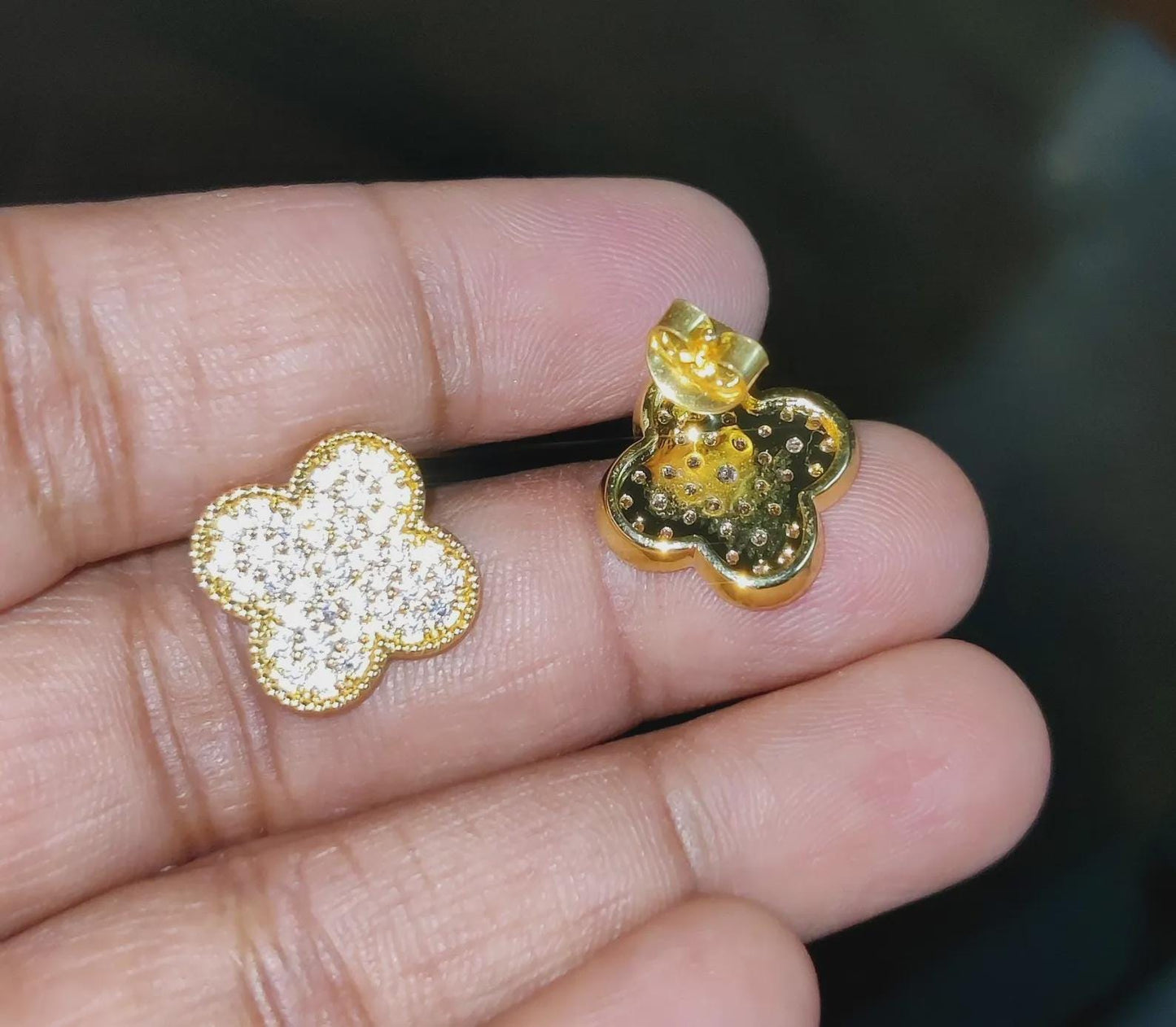 1.50Ct Round Cut Diamond Women's Stud Earrings Cluster Stud Earrings 14K Yellow Gold Finish 925 Silver Stud Earrings Push Back Stud Earrings