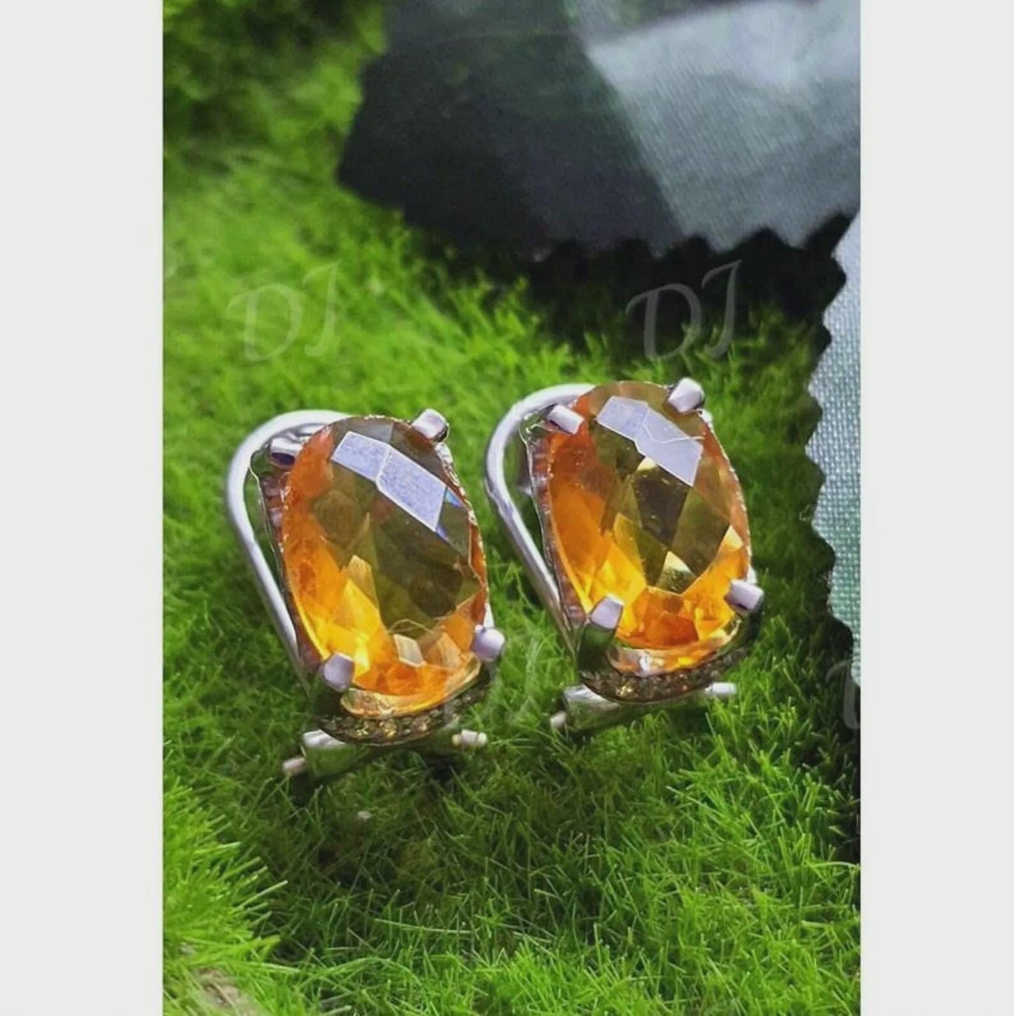 4Ct Oval Cut Drop Earrings Yellow Citrine Earring 14K White Gold Plated Women's Earrings 4 Prongs, Anniversary & Birthday Gift for Her