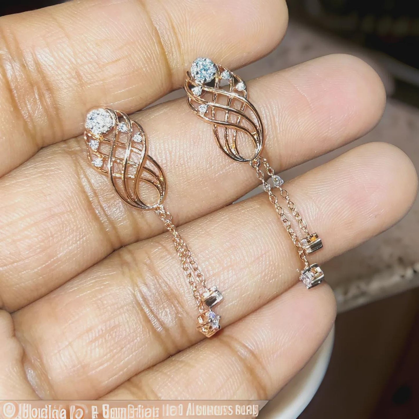 1.50Ct Round Cut Simulated Diamond Drop Dangle Women's Earrings 14K Rose Gold Plated 925 Sterling Silver, Gift For Birthday Wear