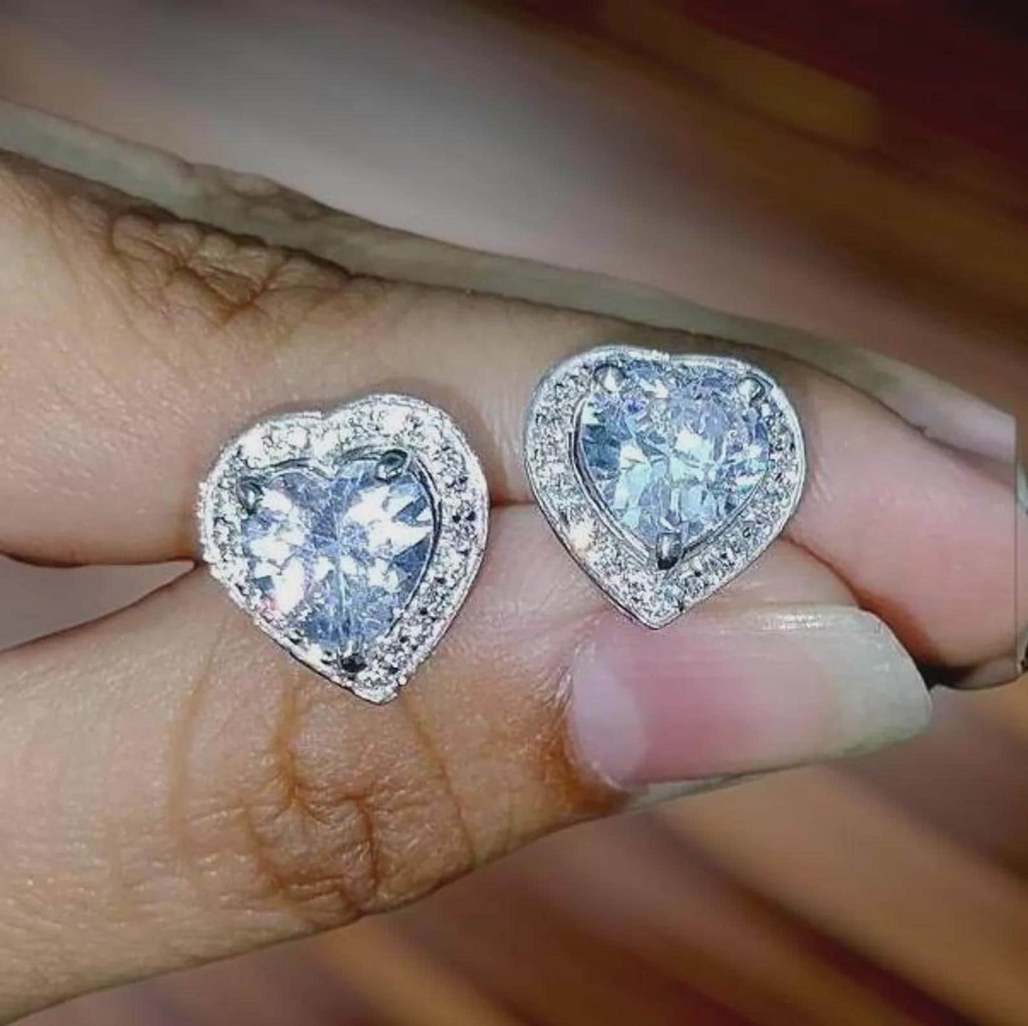 2Ct Heart Cut Solitaire Prong Stud Earrings Simulated Diamond Earrings 14K White Gold Finish 925 Silver Stud Earring, Gift For Anniversary