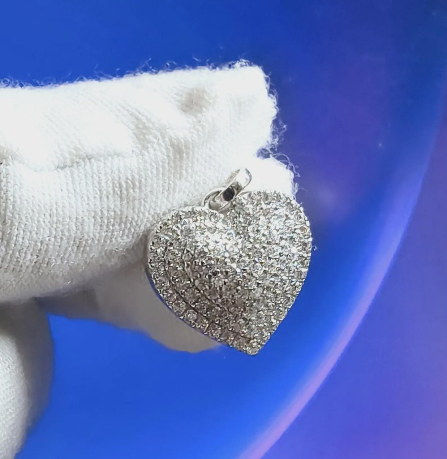 Round Cut Simulated White Diamond Women's Heart Shape Pendant 14K White Gold Plated Pendant Wedding Anniversary Valentines Gift For Her