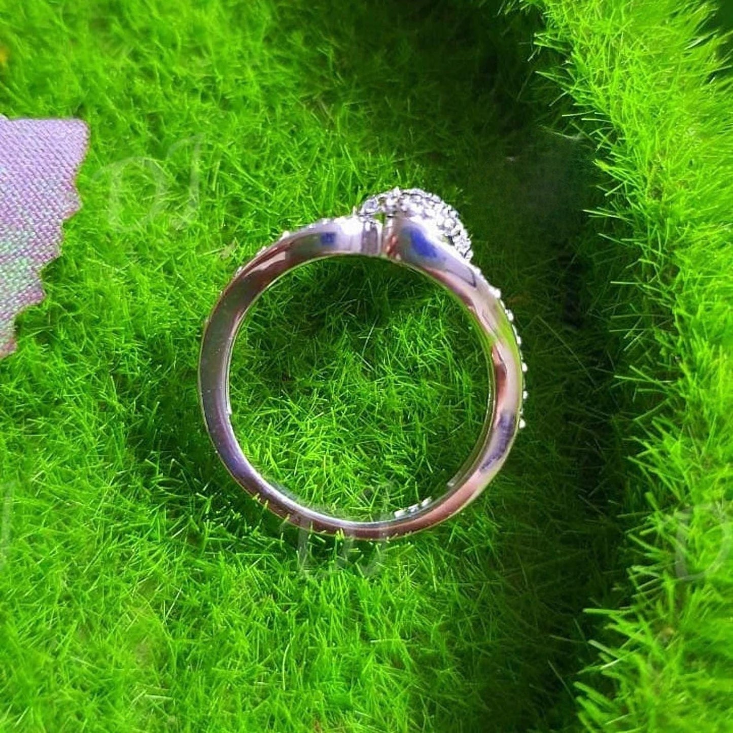 2CT Round Cut VVS1/D Diamond Cat Engagement Wedding Ring Cluster Ring 14K white Gold Plated Cat Tail Elongated Engagement Ring, Gift for her