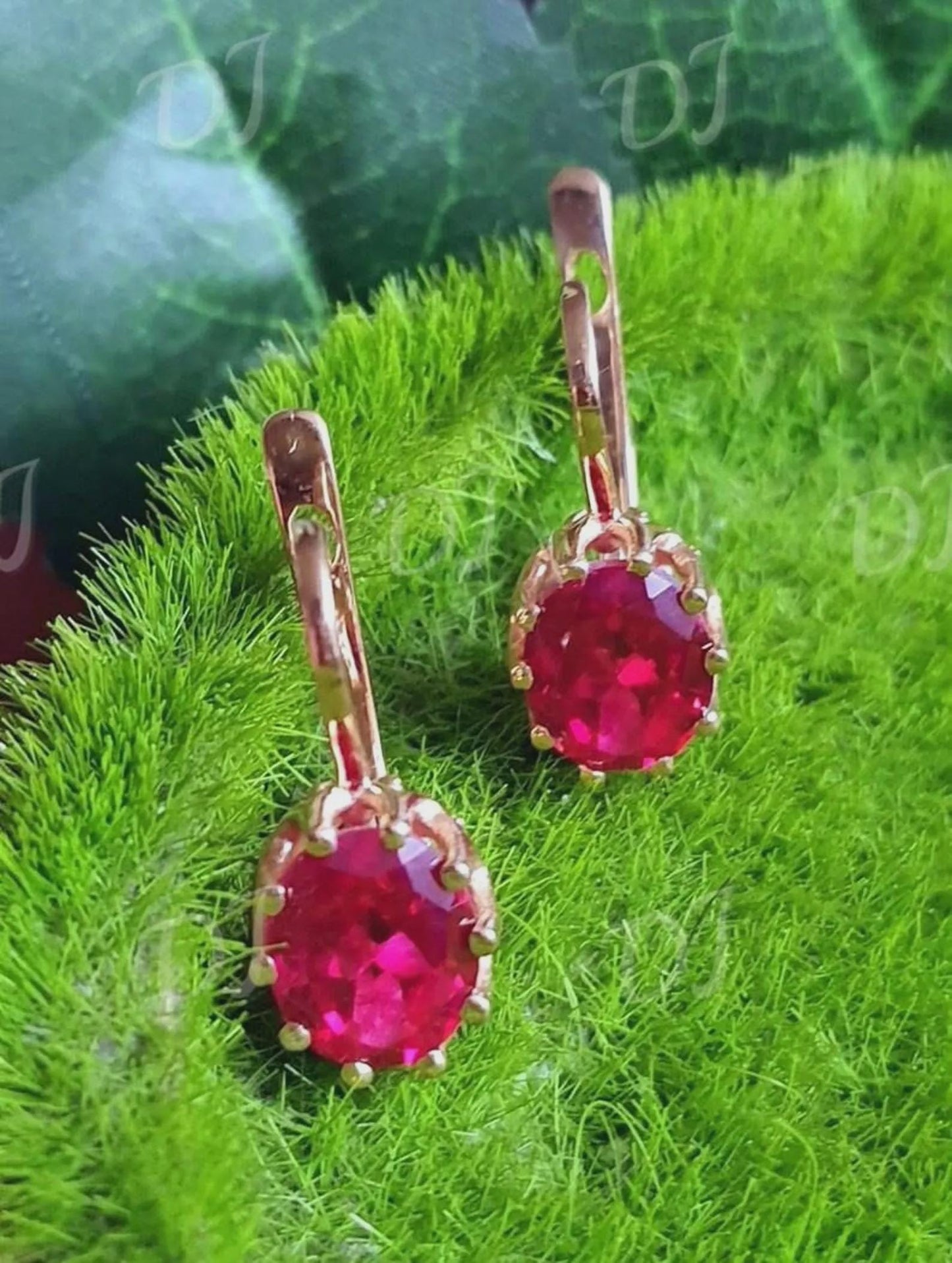 2Ct Ruby Hoop Earrings Oval Cut Simulated Red Ruby Diamond Hoop Earring 14k Yellow Gold Plated, Fancy Hoop Earrings, Gift for Birthday