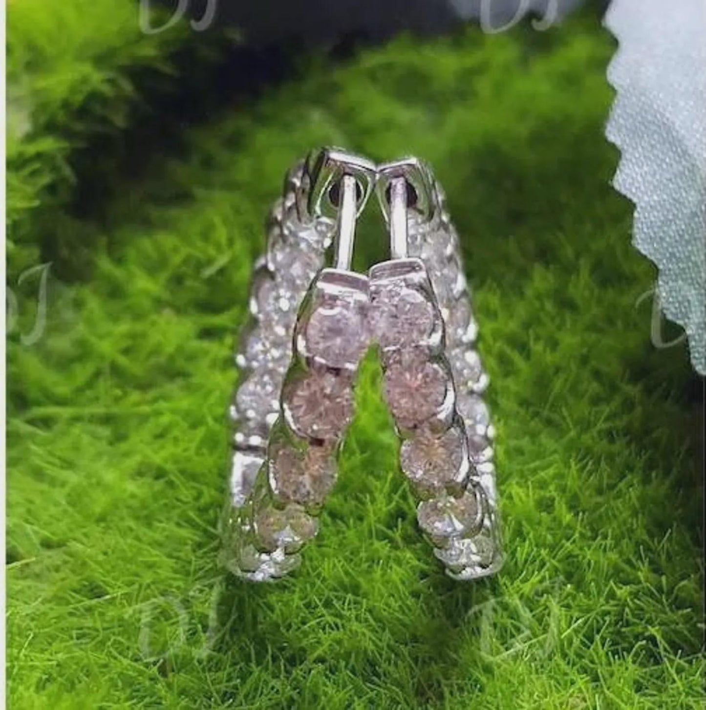 2Ct Round Cut Diamond Hoop Earring Simulated 14K White Gold Finish 925 Sterling Silver For Special Occasion, Birthday Gift, Daily Wear