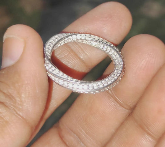 1.50Ct Round Cut Lab Created Diamond Wedding Engagement Twisted Band Women's Engagement Ring 14K White Gold Plated 925 Silver Unisex Ring