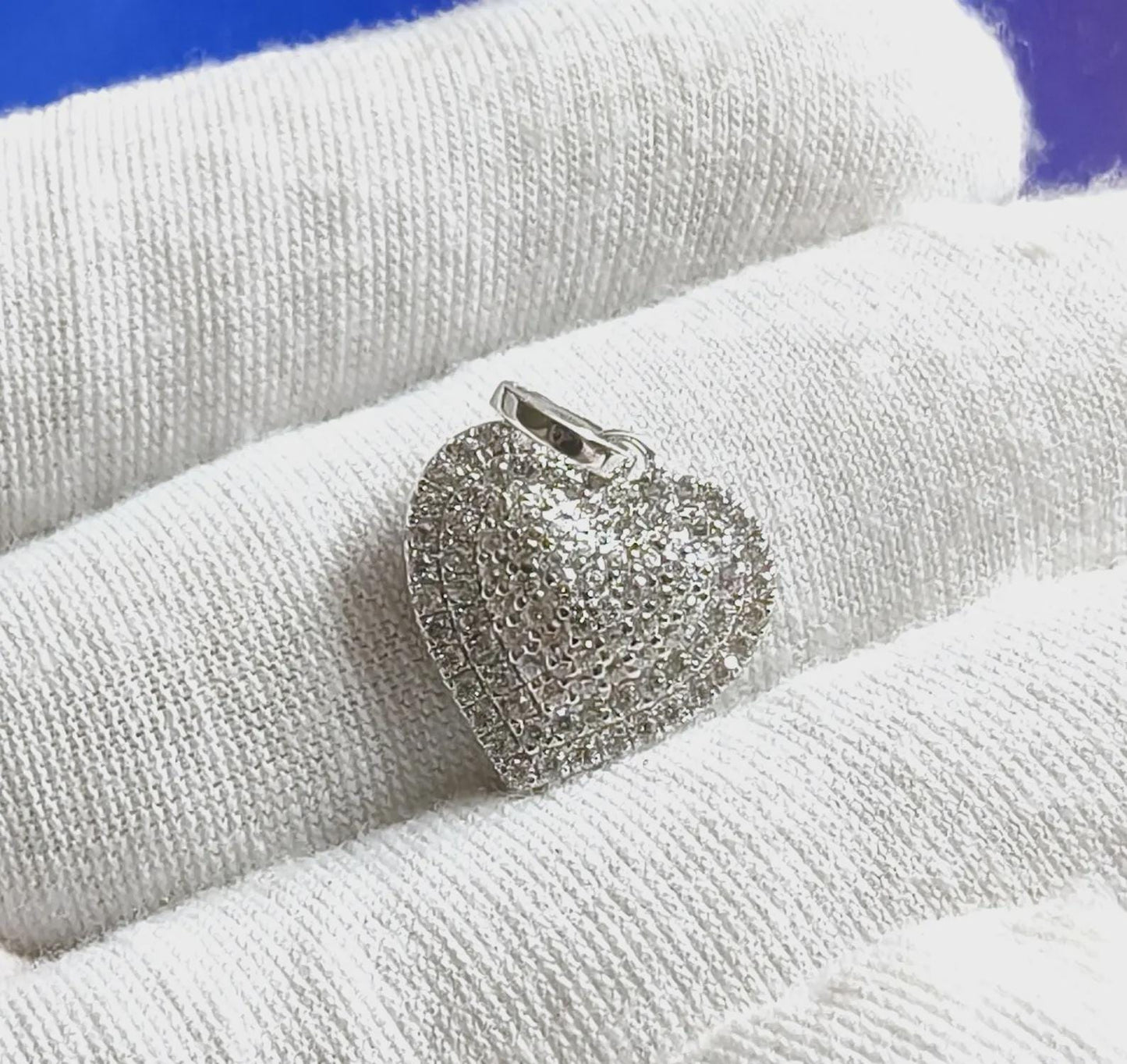 Round Cut Simulated White Diamond Women's Heart Shape Pendant 14K White Gold Plated Pendant Wedding Anniversary Valentines Gift For Her