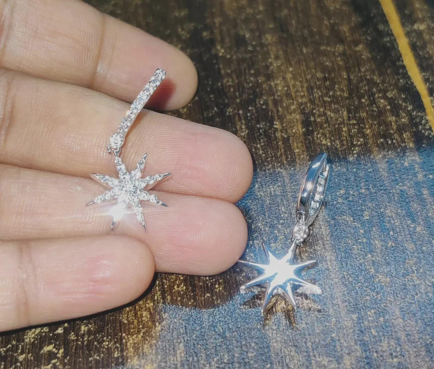 2Ct Round Cut Simulated Diamond Sunburst Drop Dangle Earrings 14K White Gold Finish Sterling Silver Clip On Earrings Gift for Birthday