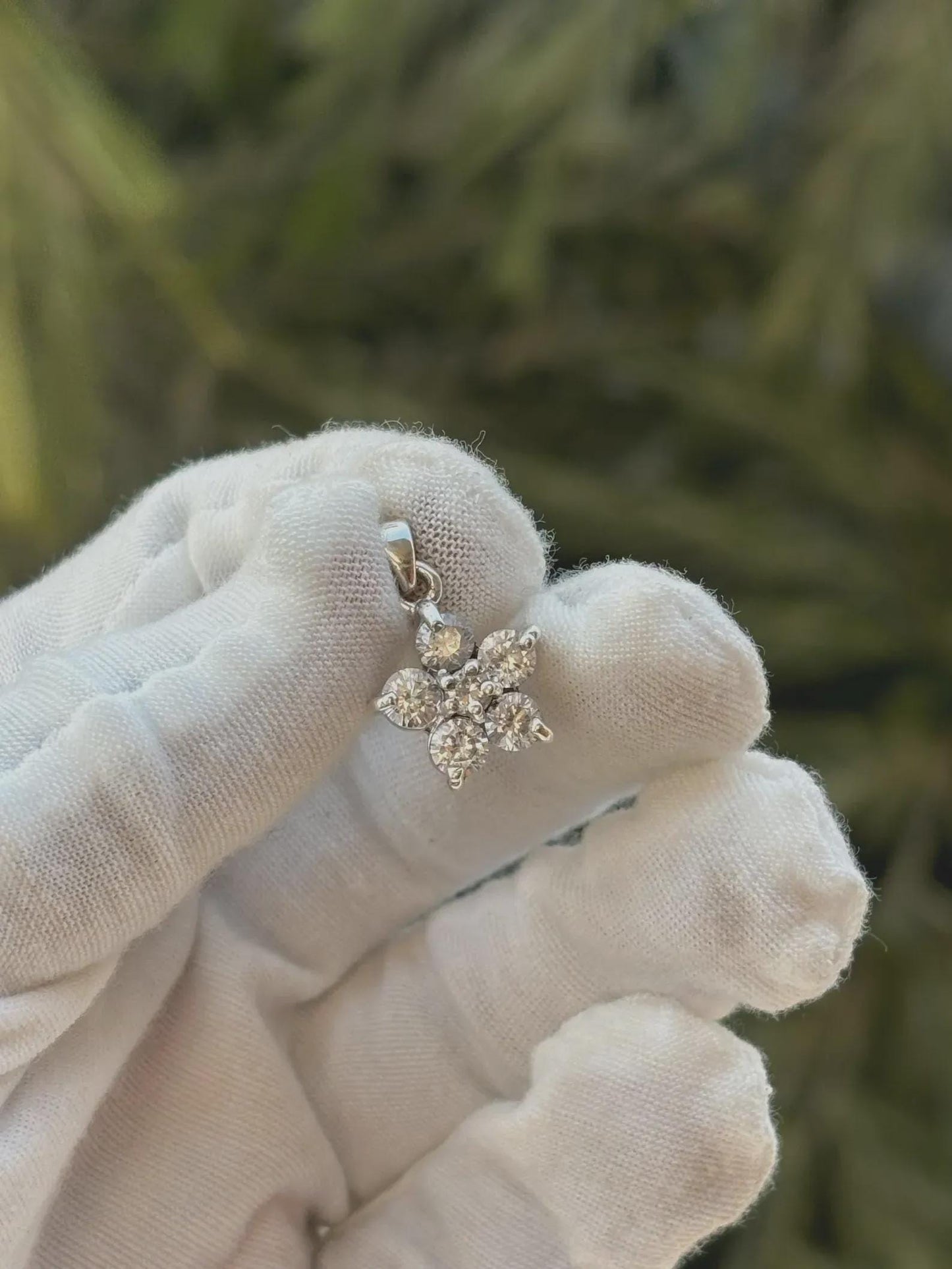 1.50Ct Round Cut Flower Pendant 14K White Gold Plated 925 Silver Prong Setting Pendant, Anniversary Gift Pendant