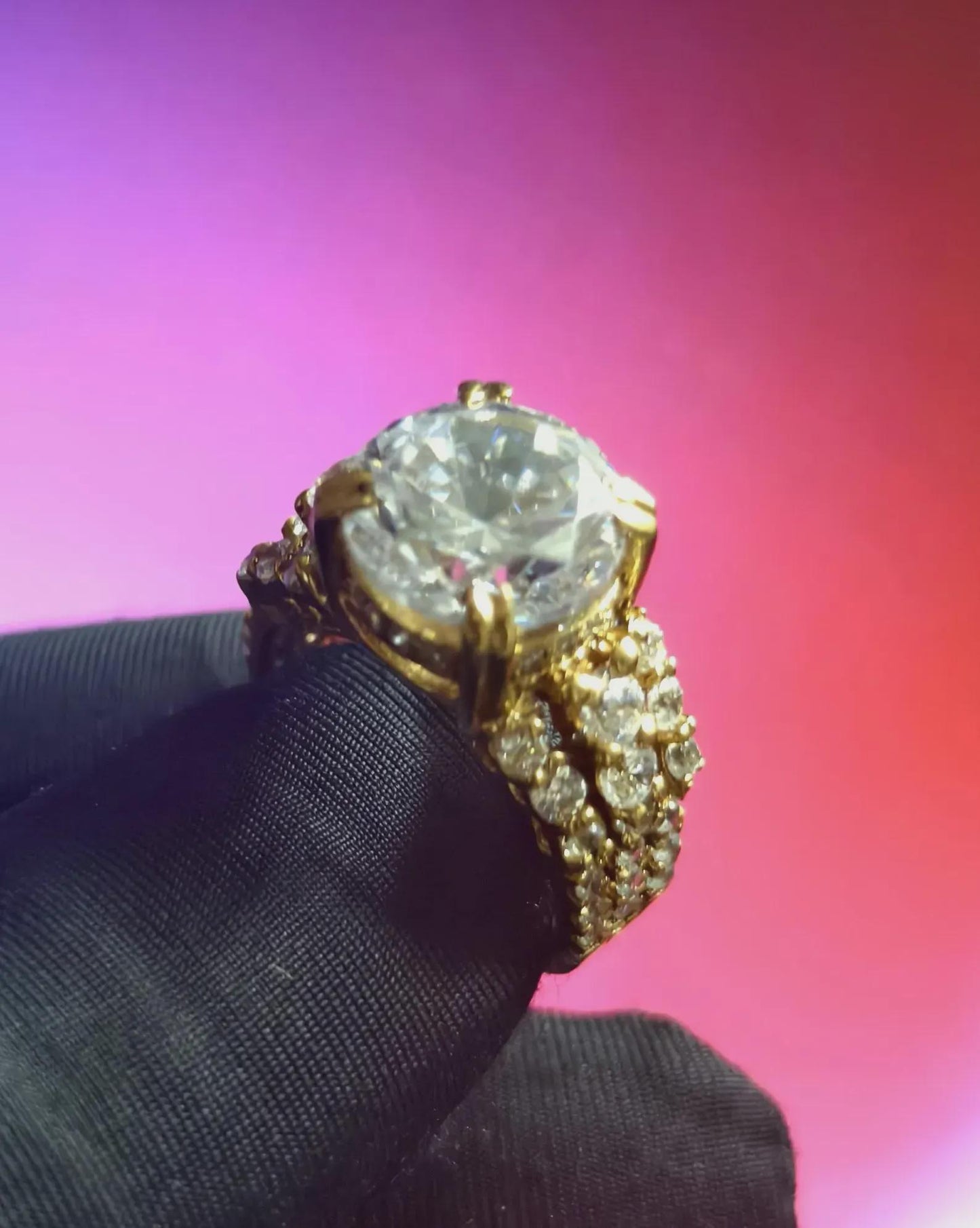 2Ct Round Cut Lab Created Diamond Solitaire Prong Setting Ring Round Cut 14K Yellow Gold Plated 925 Silver, Anniversary Ring, Wedding Gift