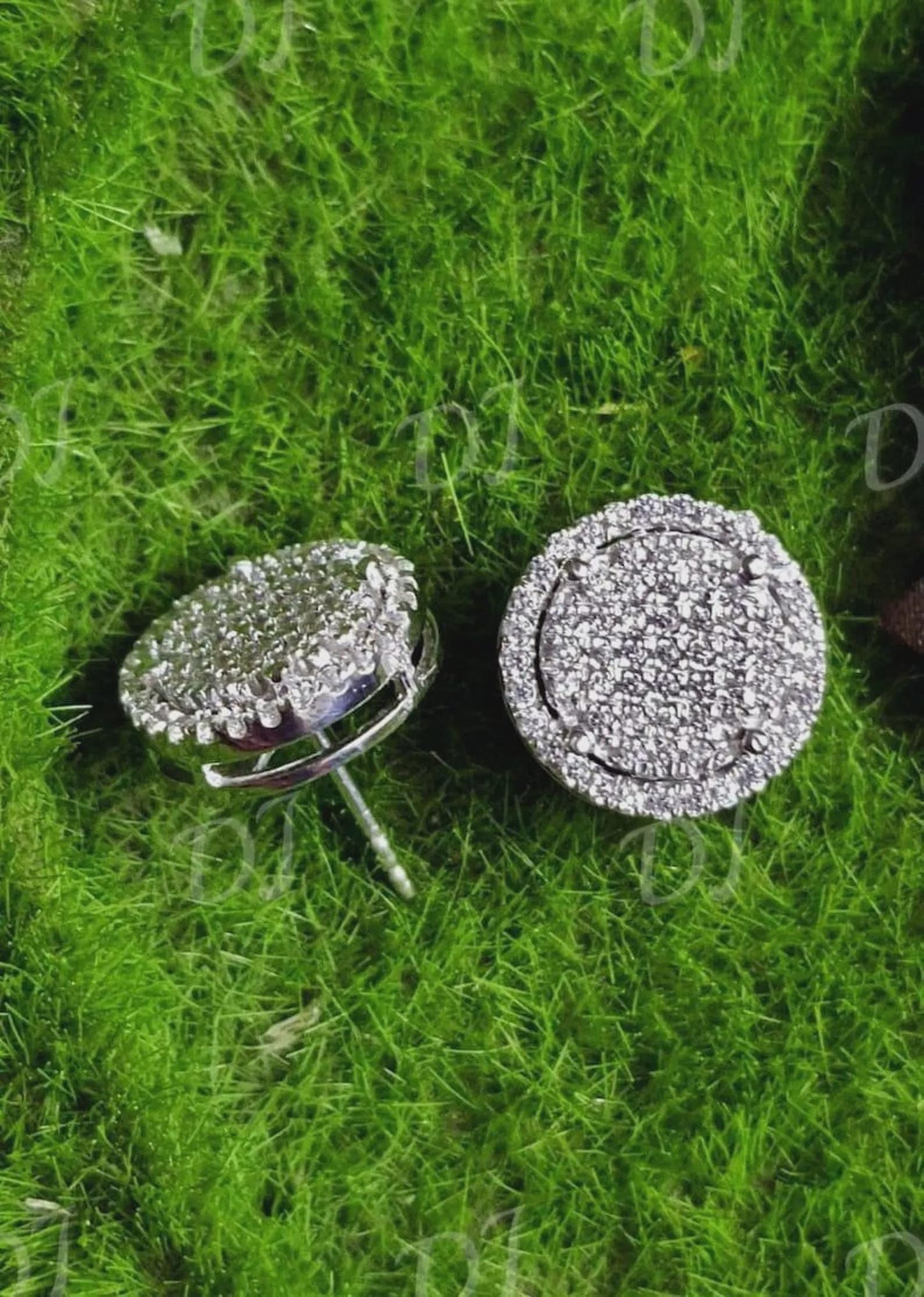 2Ct Round Cut Cluster Stud Earrings Simulated Diamond Earrings 14k White Gold Plated Cluster Earring, Push Back Earring Gift for Party