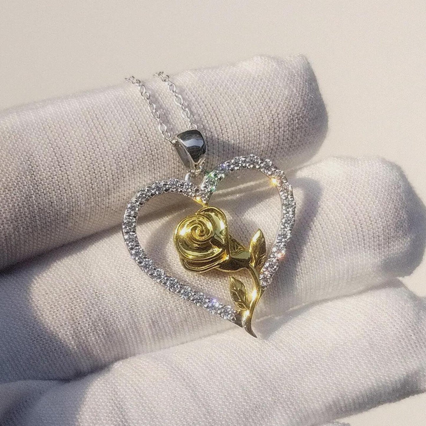 1.50Ct Round Cut Lab-Created Diamond Heart Pendant 14K White Gold Plated Heart Shape Pendant Heart Women's Necklace Pendant