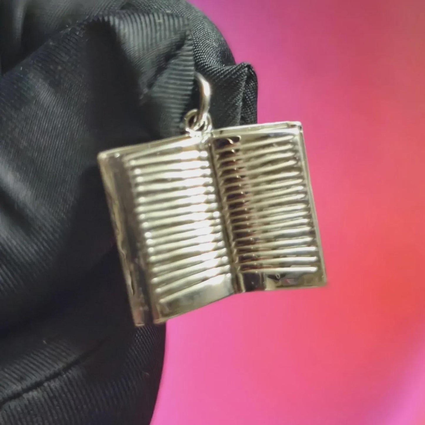 Pendant Open Book Pendant Necklace 14K White Gold Plated 925 Sterling Silver, Book Pendant, Note Book Pendant, For Birthday Or Party Wear