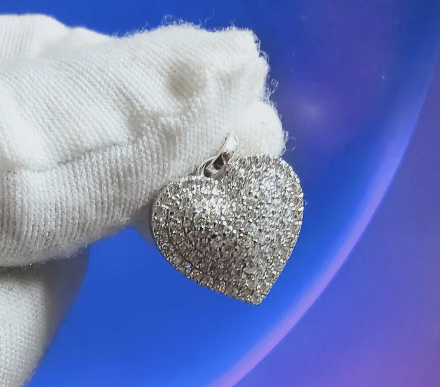 Round Cut Simulated White Diamond Women's Heart Shape Pendant 14K White Gold Plated Pendant Wedding Anniversary Valentines Gift For Her