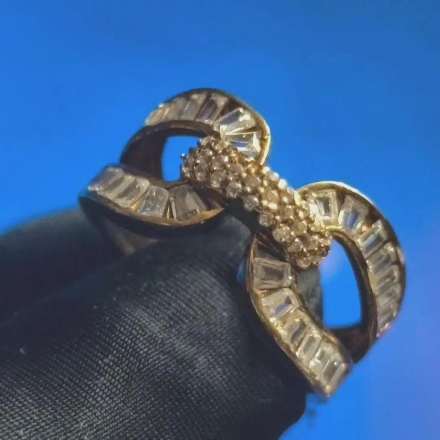 2Ct Diamond Wedding Fancy Ring Baguette Cut Simulated Diamond 14K Yellow Gold Plated 925 Sterling Silver, Anniversary Ring, Engagement Ring