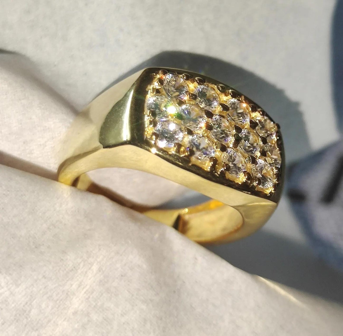 2Ct Round Cut Wedding Ring Simulated Diamond Band Ring 14K Yellow Gold Finish 925 Sterling Silver Ring Anniversary Ring, Gift For Birthday