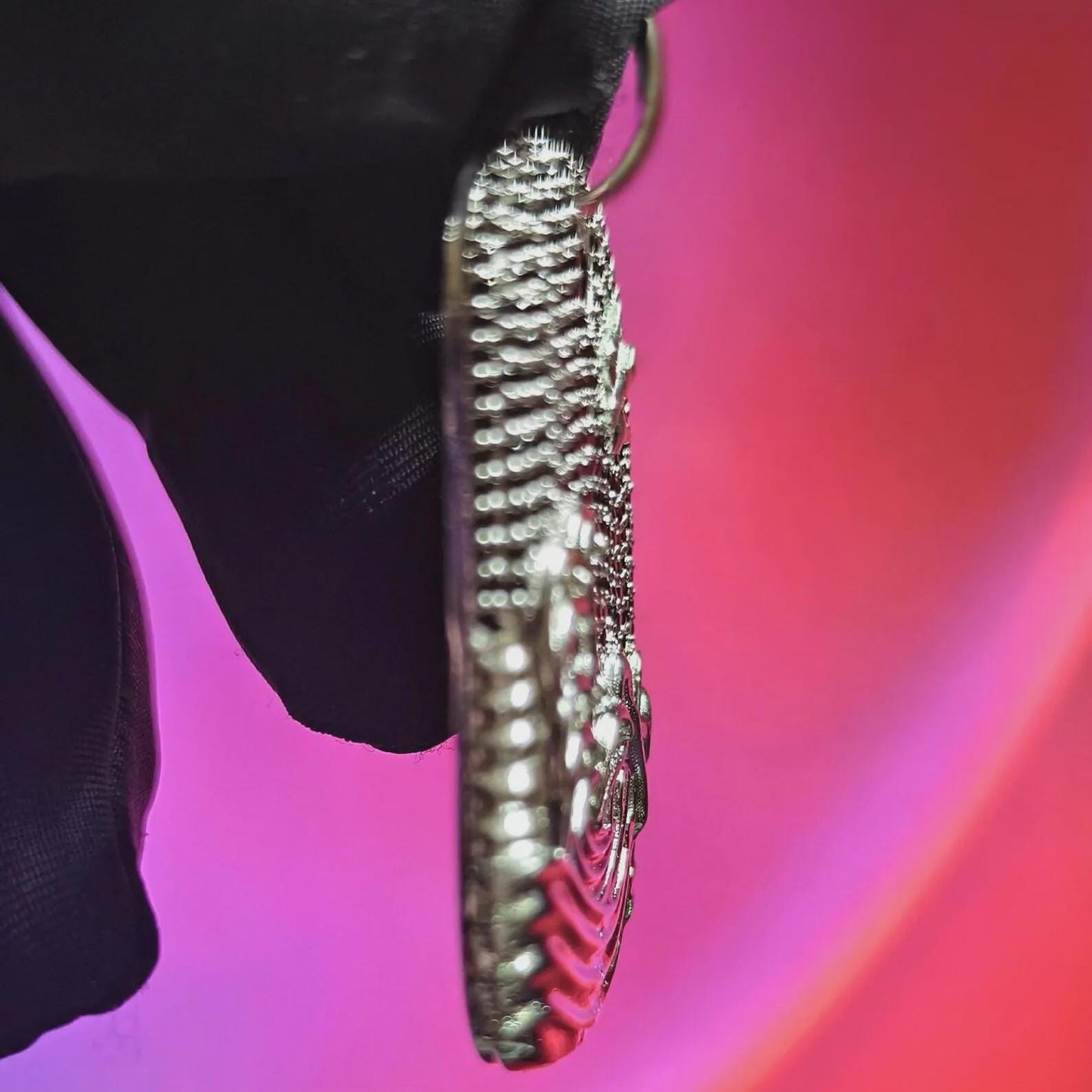 2Ct Diamond Dog Tag Pendant Round Simulated Black Diamond Pendant 14K White Gold Plated Unisex Pendant 925 Sterling Silver, Hip Hop Pendant