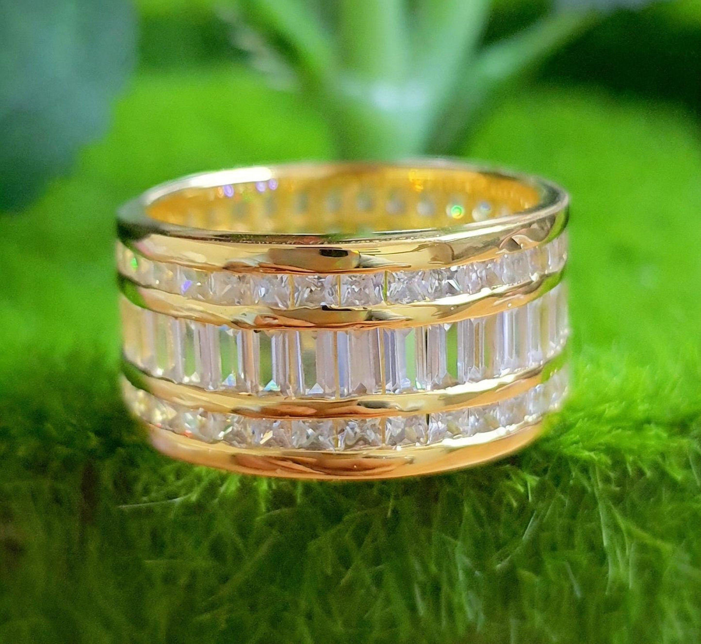 2Ct Baguette Brilliant Cut Diamond Women's Engagement Anniversary Wedding Band Ring 14K Yellow Gold Finish, Birthday Gift, Ring For Her