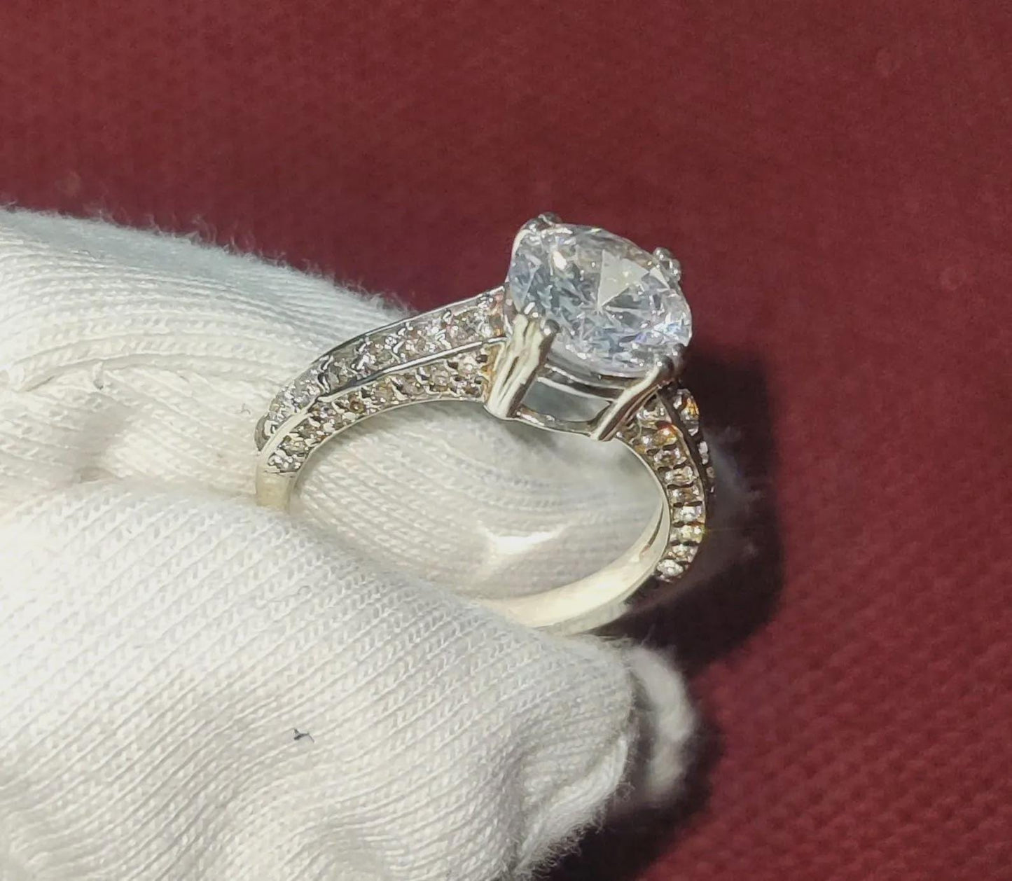 2Ct Diamond Round Cut Simulated Diamond Solitaire Prong Engagement Anniversary Ring Prong 14K White Gold Finish Gift 925 Sterling Silver