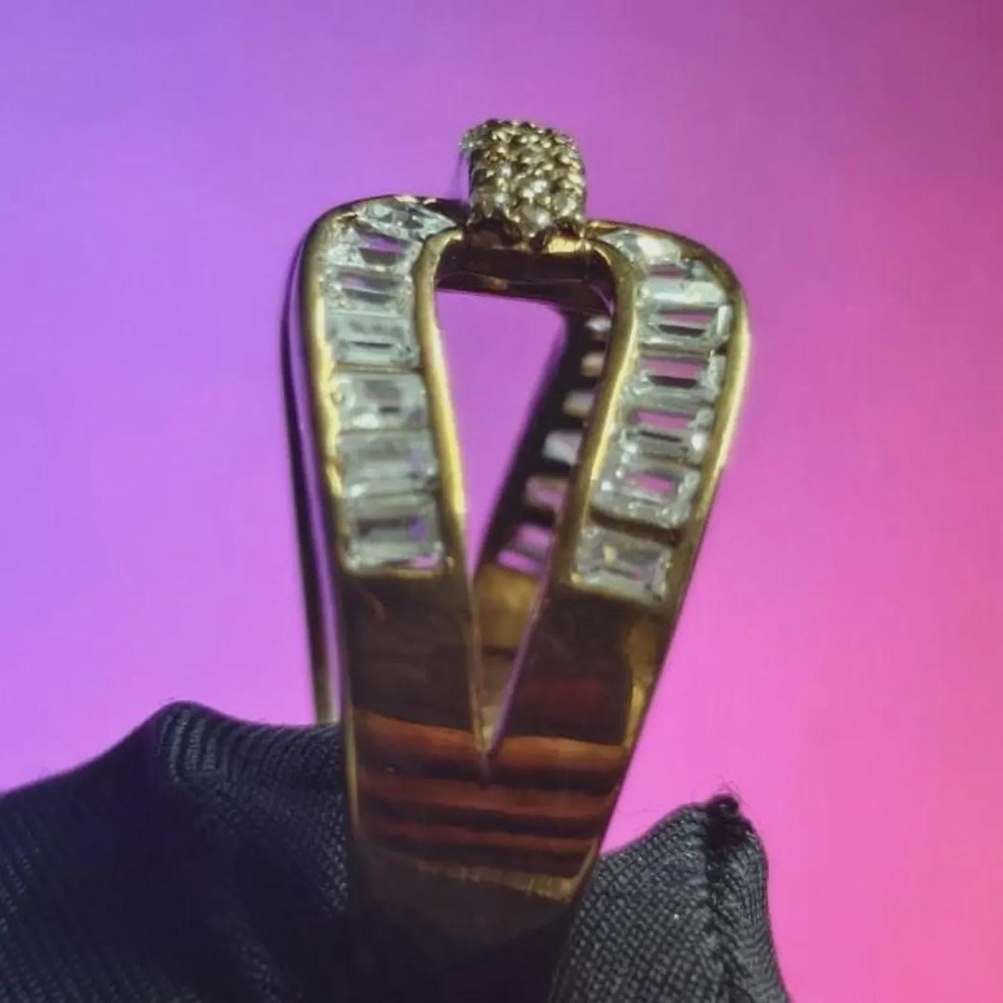 2Ct Diamond Wedding Fancy Ring Baguette Cut Simulated Diamond 14K Yellow Gold Plated 925 Sterling Silver, Anniversary Ring, Engagement Ring