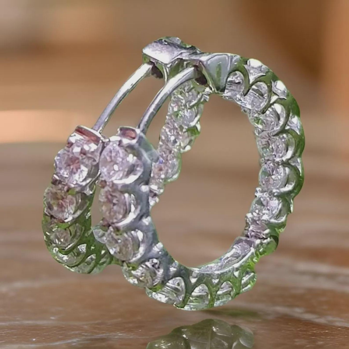 2Ct Round Cut Diamond Hoop Earring Simulated 14K White Gold Finish 925 Sterling Silver For Special Occasion, Birthday Gift, Daily Wear