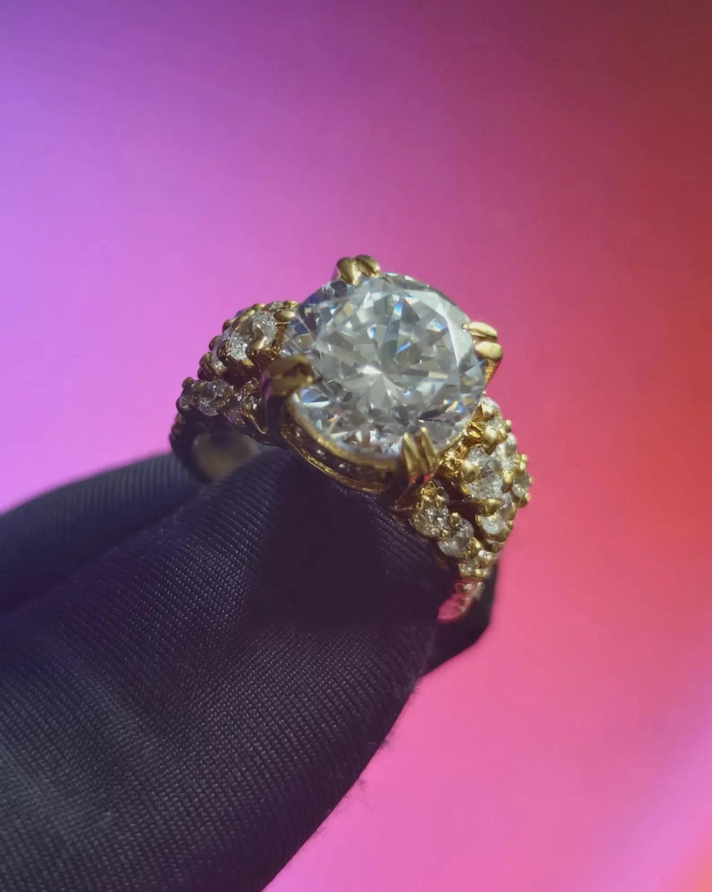 2Ct Round Cut Lab Created Diamond Solitaire Prong Setting Ring Round Cut 14K Yellow Gold Plated 925 Silver, Anniversary Ring, Wedding Gift