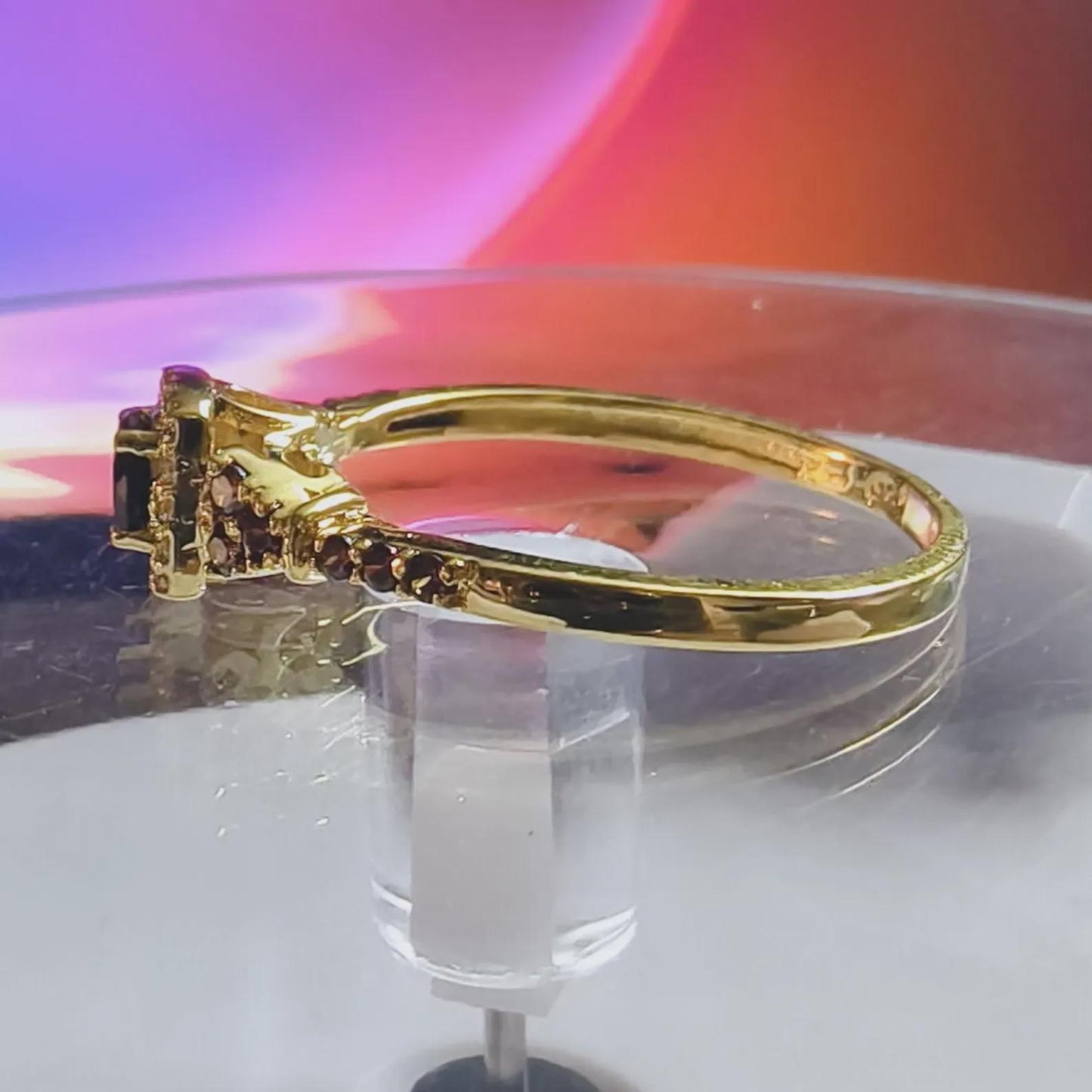 2Ct Round Cut Simulated Chocolate Diamond Halo Engagement Ring 14K Yellow Gold Finish 925 Sterling Silver, Wedding Band, Gift For her