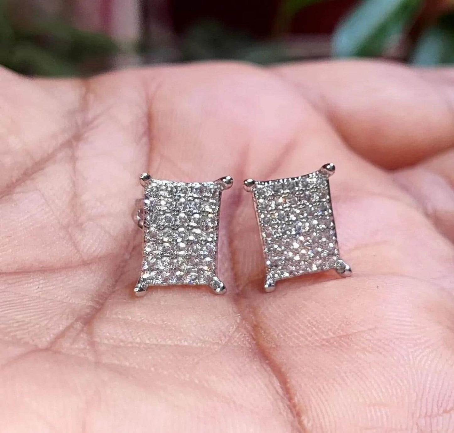 2Ct Round Cut Cluster Stud Earrings Simulated Diamond Earrings 14K White Gold Plated 925 Sterling Silver, Push back , Gift For Birthday