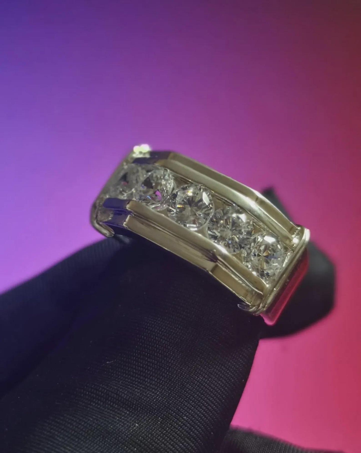 2Ct Moissanite Anniversary Band Ring Round Cut 14K White Gold Plated 925 Silver, Engagement Band Ring, For Wedding Ring