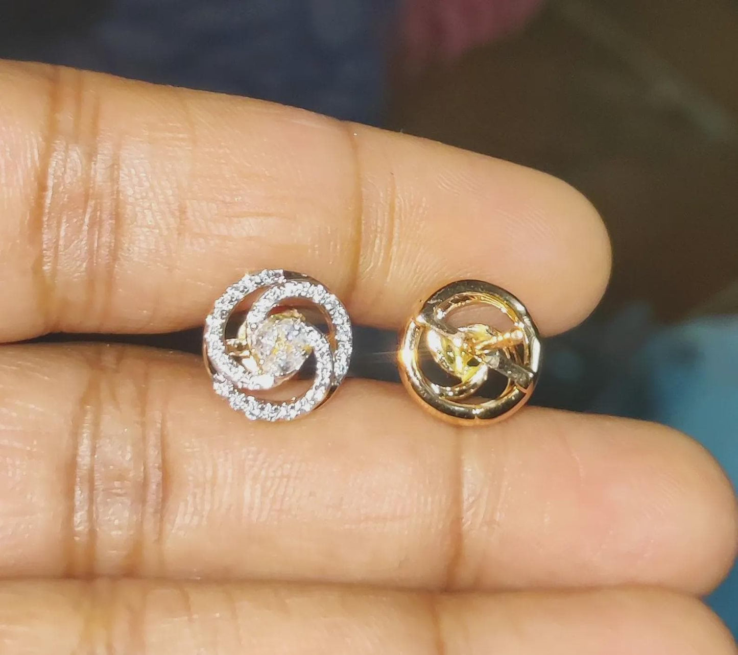 1.50Ct Diamond Stud Earrings VVS1 Diamond Cluster Women's Stud Earrings 14K Rose Gold Finish 925 Silver Stud Earrings Push Back Stud