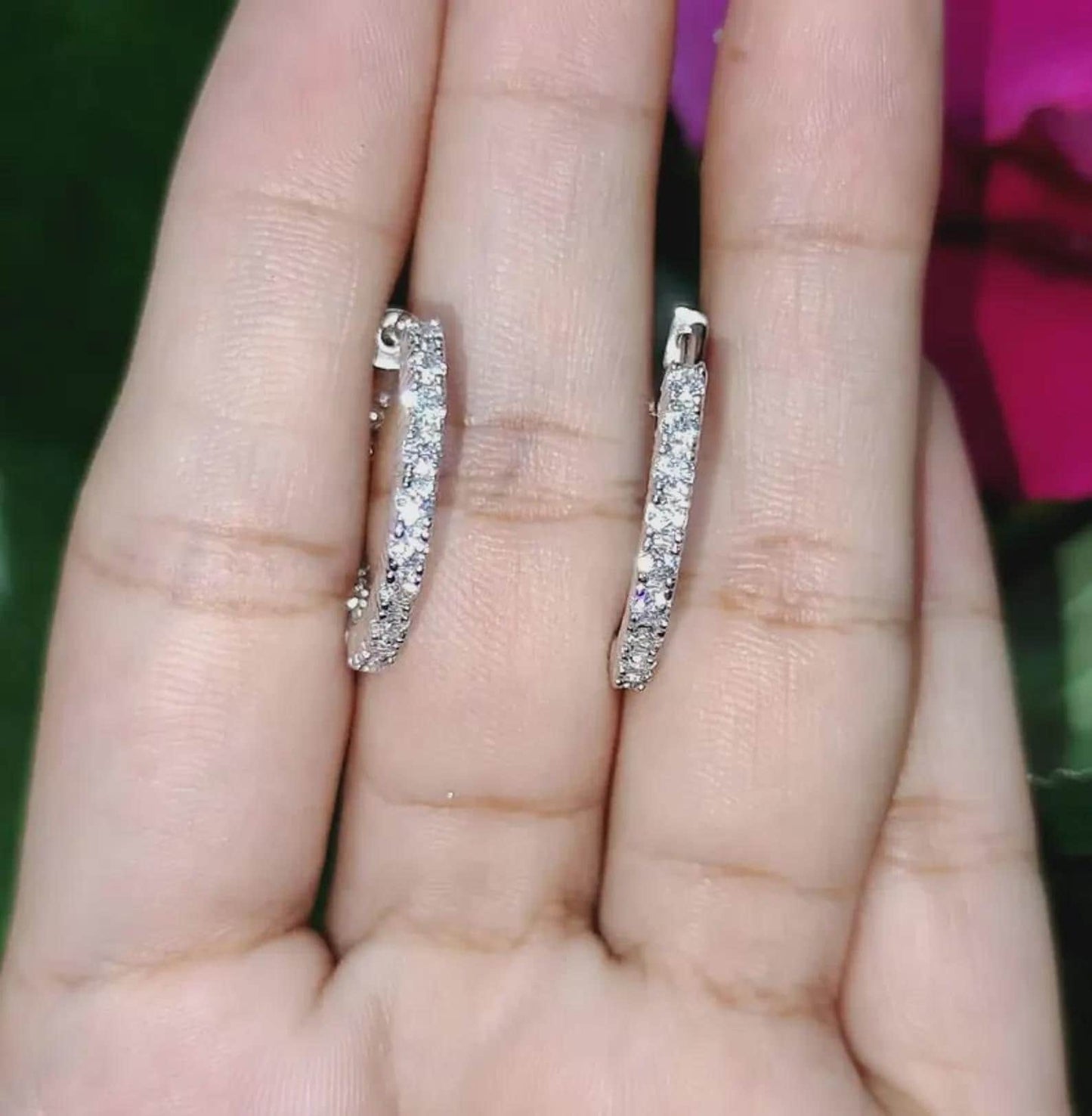 1.50Ct Round Cut Diamond Hoop Earring Simulated 14K White Gold Finish 925 Sterling Silver For Special Occasion, Birthday Gift, Daily Wear